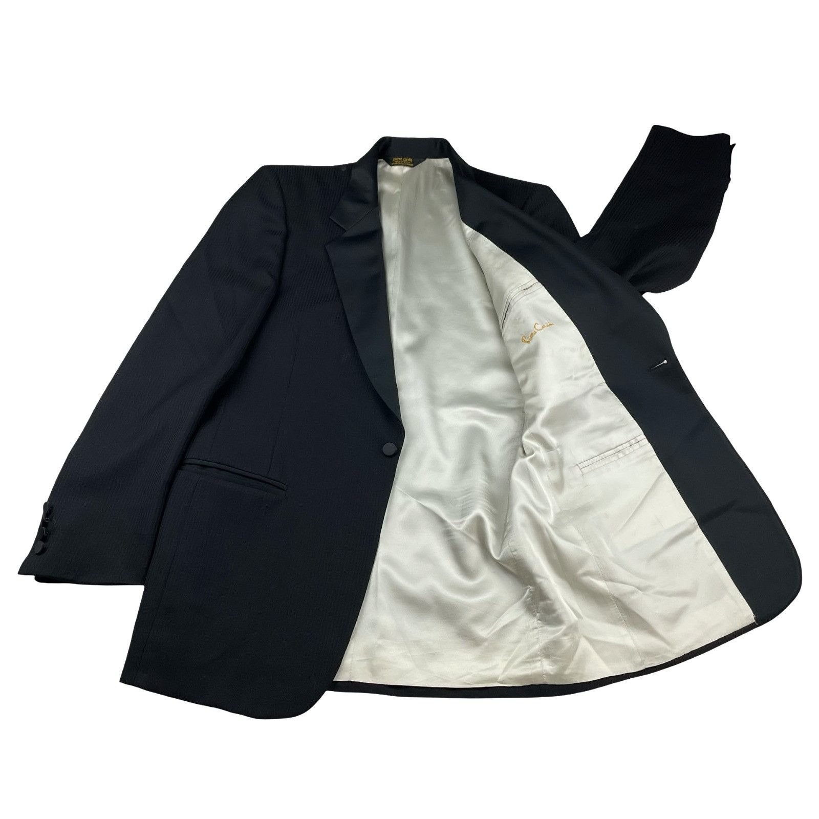 Pierre Cardin VTG Pierre Cardin Men's 100% Wool Tuxedo Jacket Black Shadow Size 40L - 3 Thumbnail