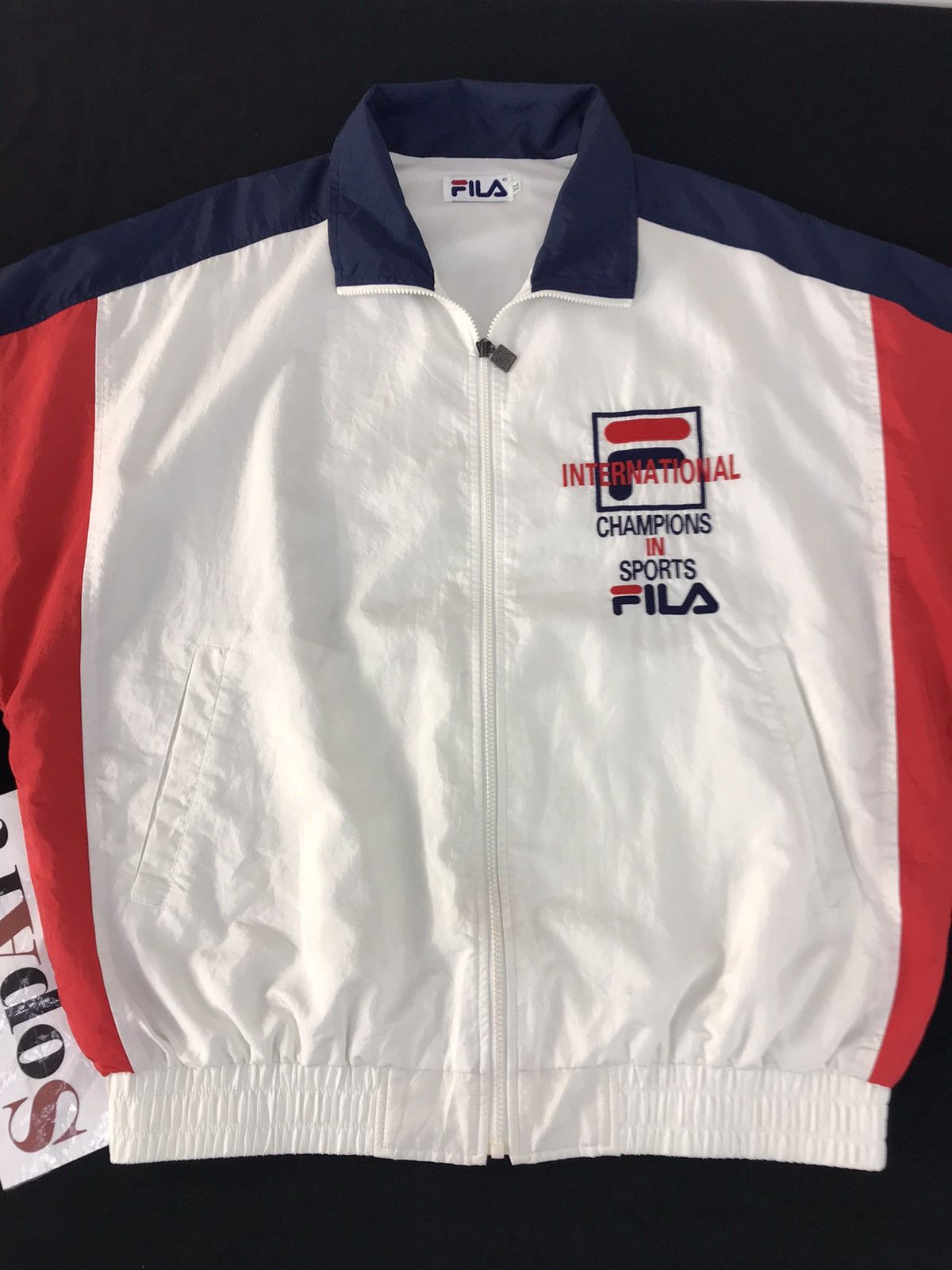 Fila × Vintage Vintage Windbreaker Fila Big Logo Multicolour Zipper Style Size US XL / EU 56 / 4 - 3 Thumbnail