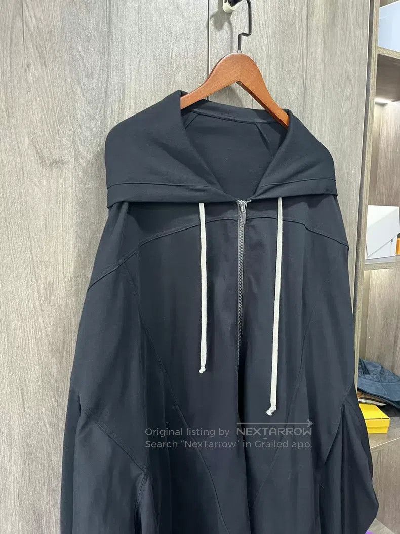 Rick Owens Rick Owens Pure Black Bat Sleeve Oversized Zip Sweatshirt Size US M / EU 48-50 / 2 - 1 Thumbnail