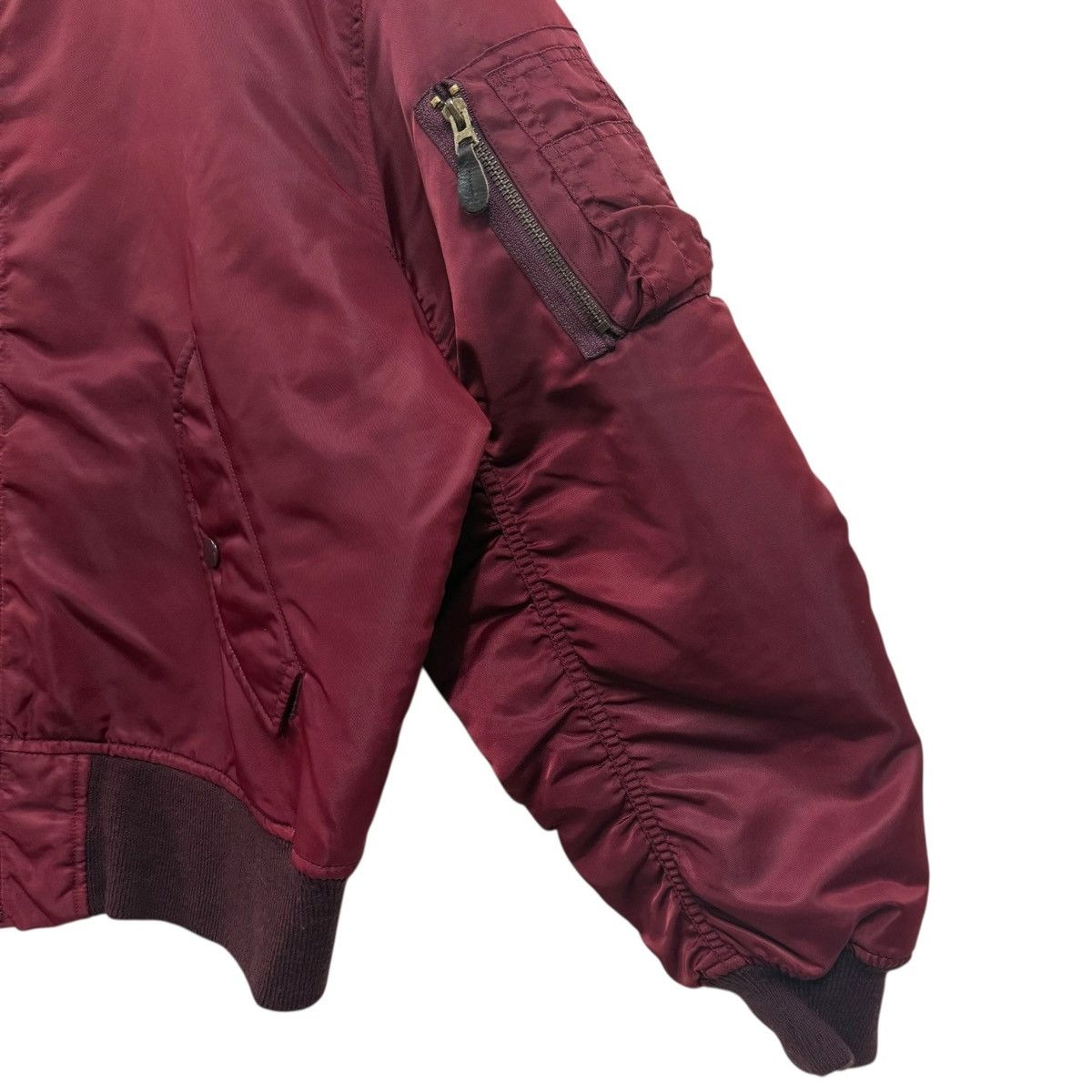 Alpha Industries Vintage Alpha Industries Ma1 Bomber Jacket Maroon Reversible Size US XL / EU 56 / 4 - 6 Thumbnail