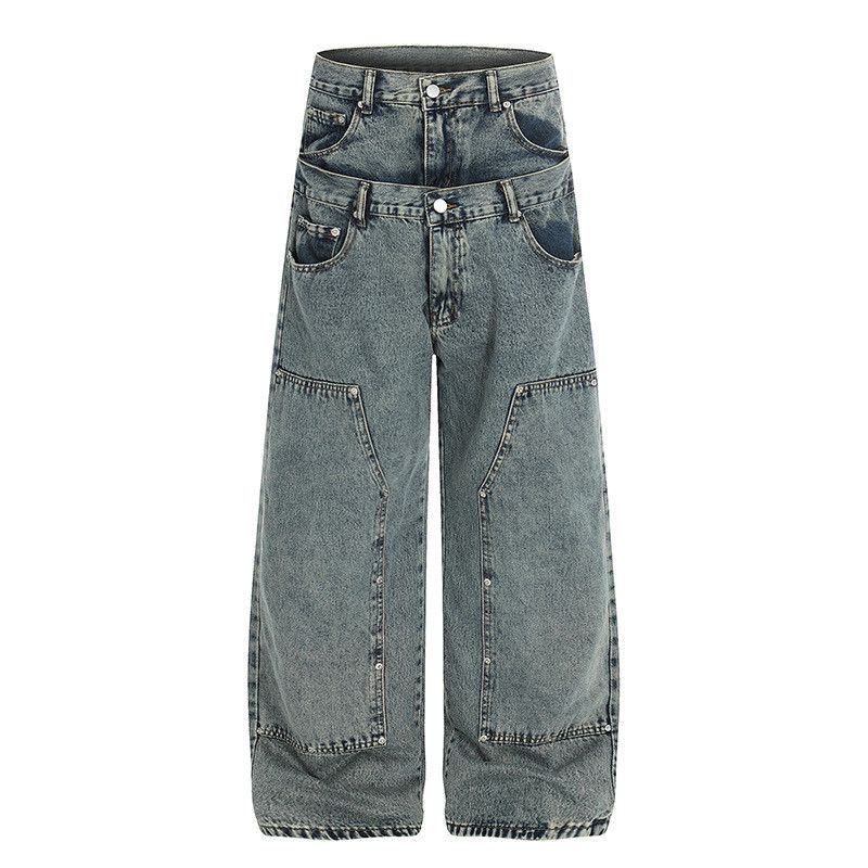 Vintage American retro Baggy straight leg cargo jeans Size US 32 / EU 48 - 1 Thumbnail