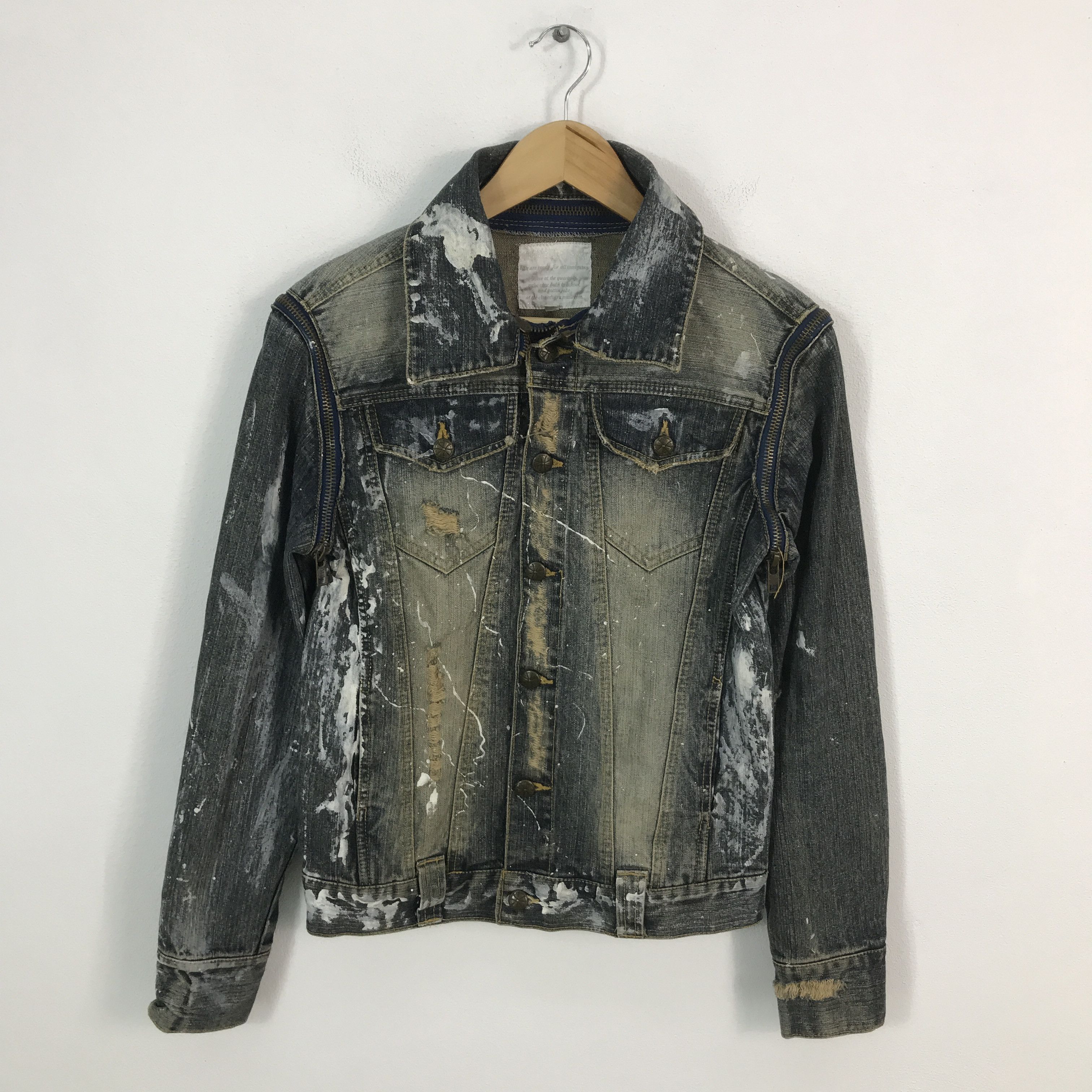 Japanese Brand japanese brand Distressed denim pink button jacket Size US M / EU 48-50 / 2 - 1 Thumbnail