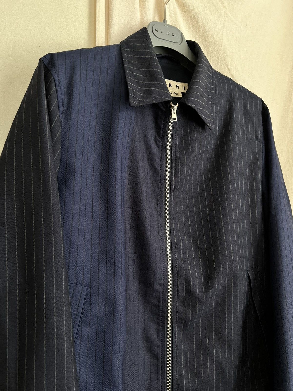 Marni MARNI Mixed Pinstripe Wool Zip Jacket S/S 2018 sz 46 Size US S / EU 44-46 / 1 - 2 Thumbnail
