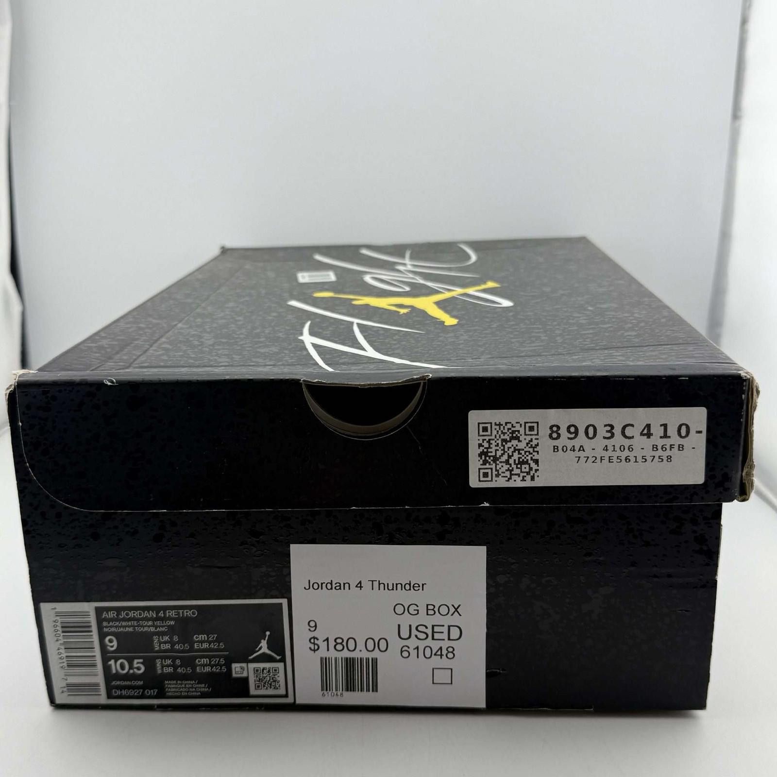 Jordan Brand Air Jordan 4 Retro Black/Yellow US 9 Used with Box Size US 9 / EU 42 - 8 Thumbnail