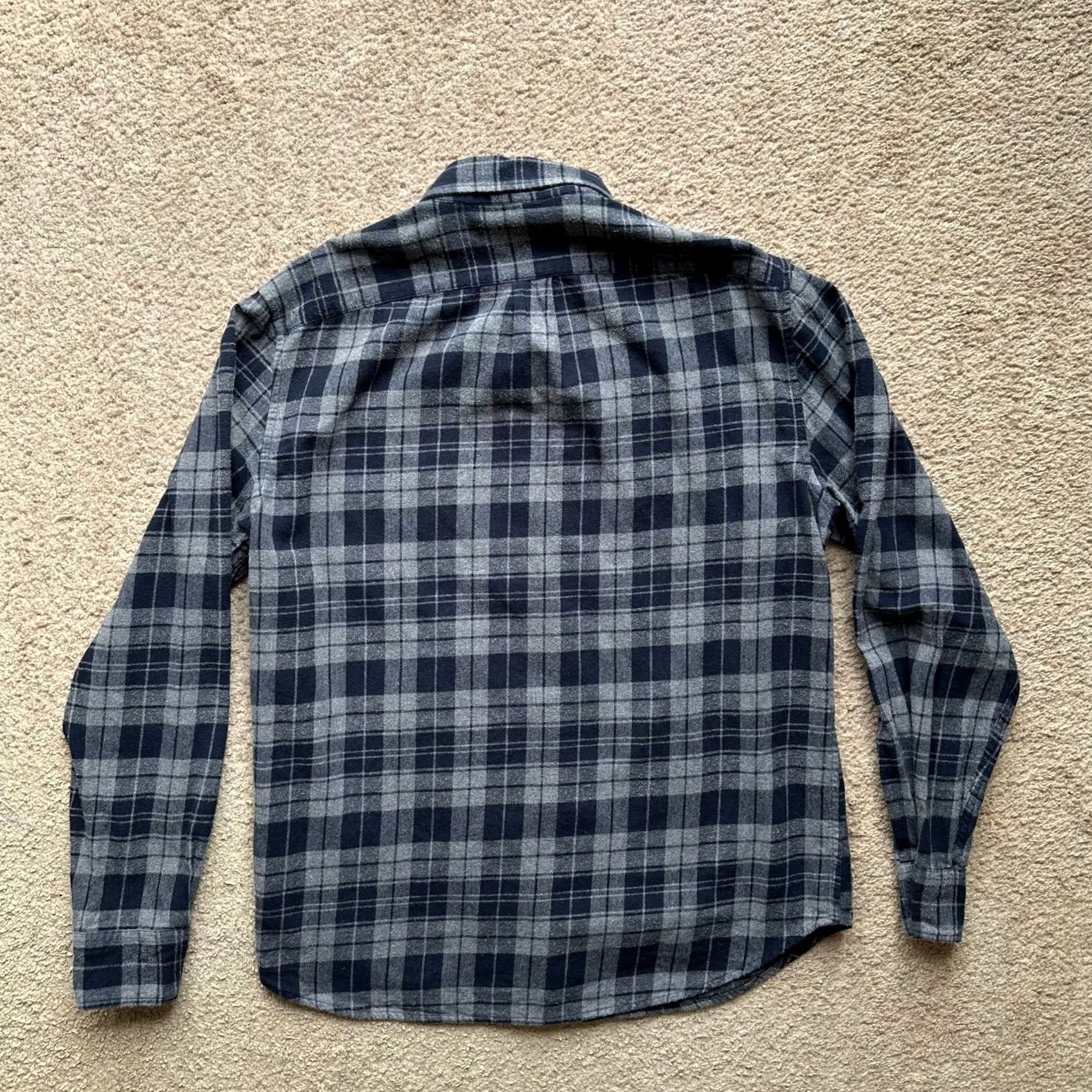 J.Crew J.CREW Shirt Mens Large Classic Flannel Point Collar Long Sleeve Grey Checks Size US L / EU 52-54 / 3 - 2 Thumbnail