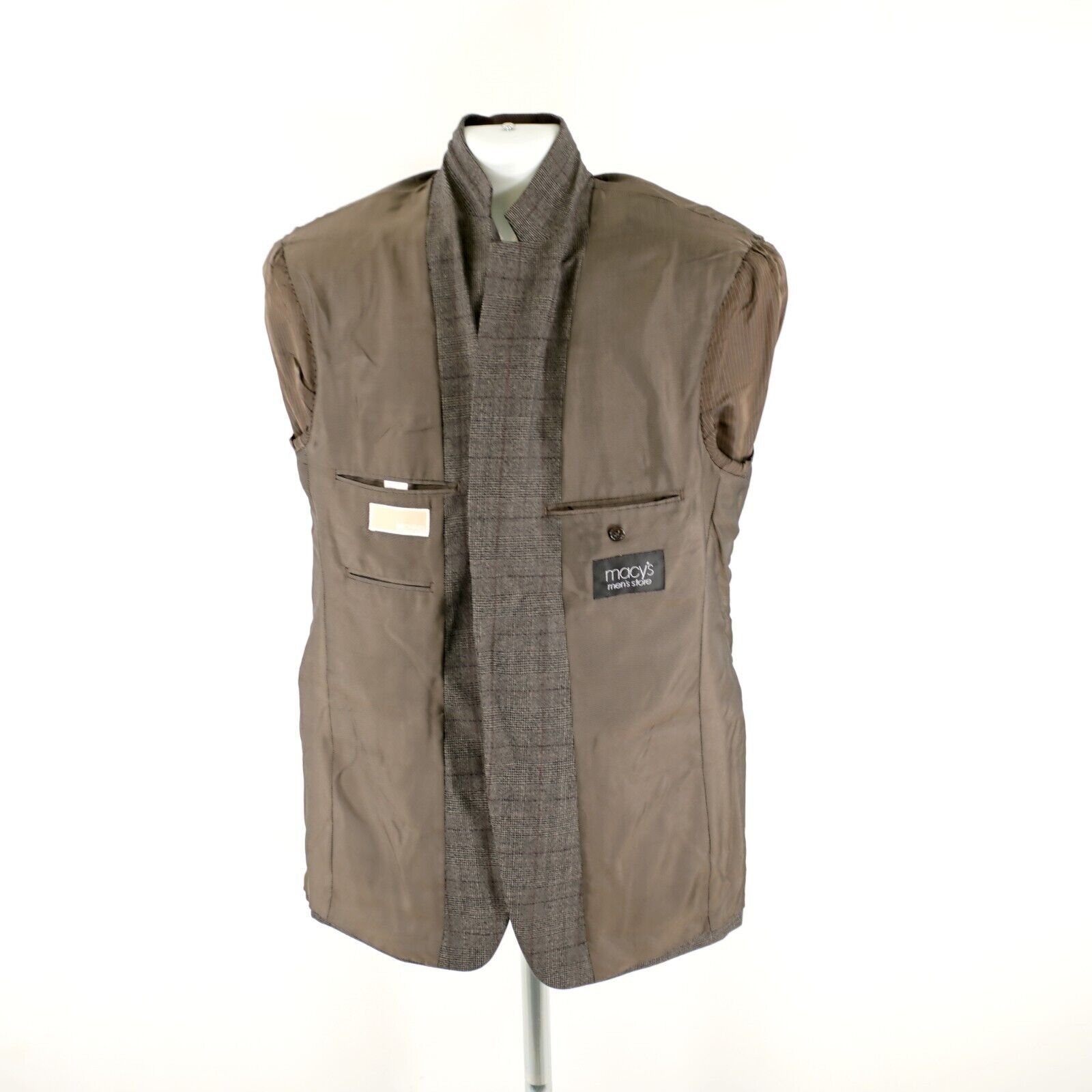 Michael Kors Michael Kors Wool Brown Glen Plaid Windowpane 2 Button Sport Size 40L - 12 Thumbnail