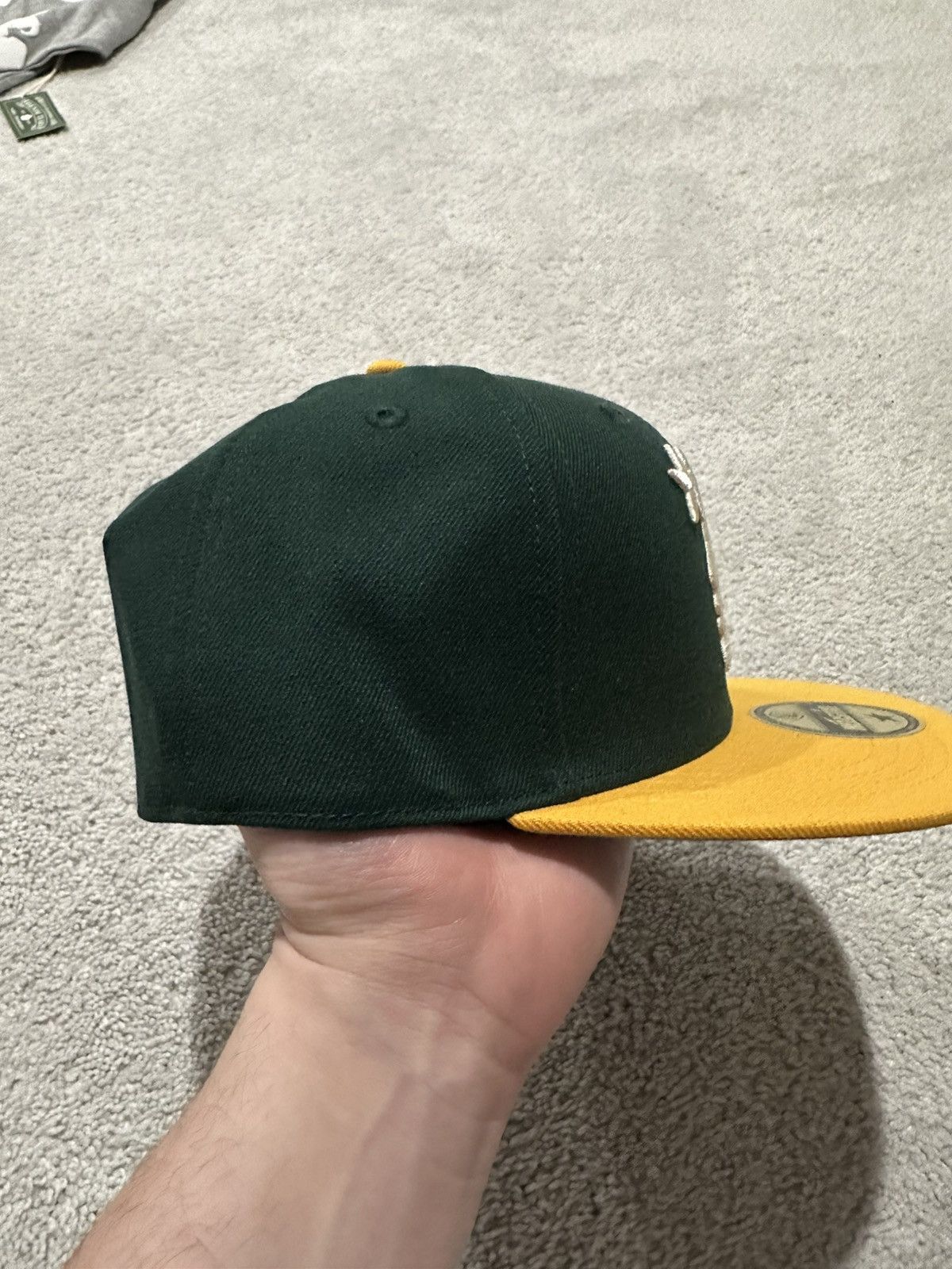 HELLSTAR Hellstar Green and Yellow Fitted Baseball Hat 7 3/8 Size ONE SIZE - 4 Thumbnail