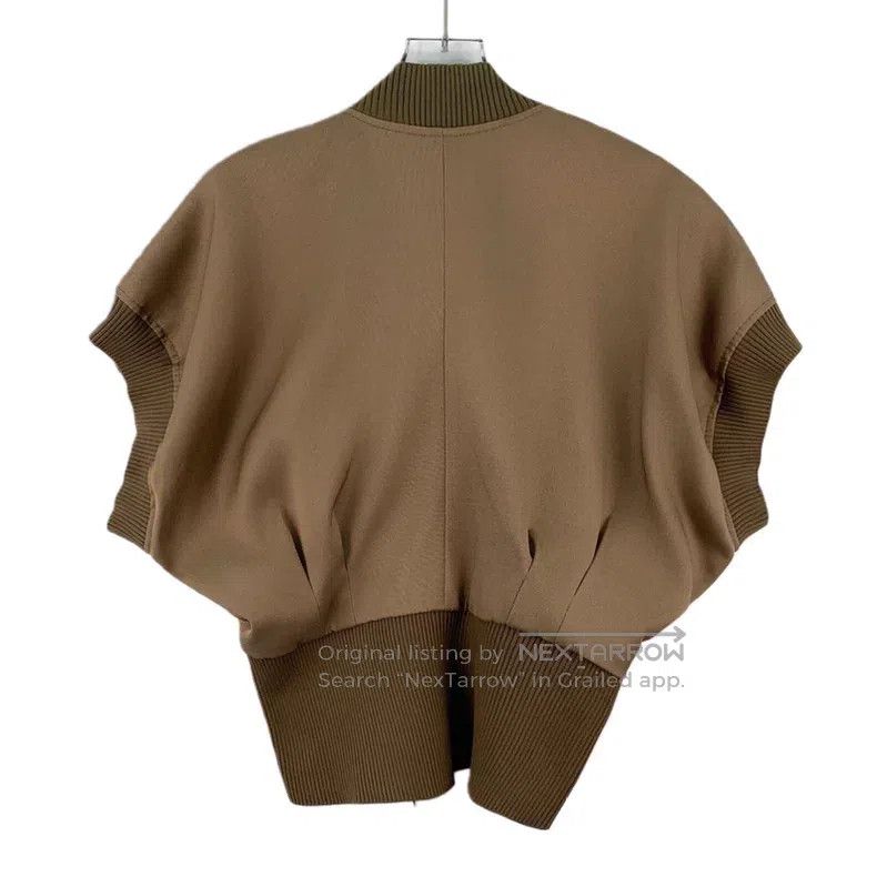 Louis Vuitton Louis Vuitton Brown Wool Short Sleeve Jacket with Stand Up Size S / US 4 / IT 40 - 2 Thumbnail
