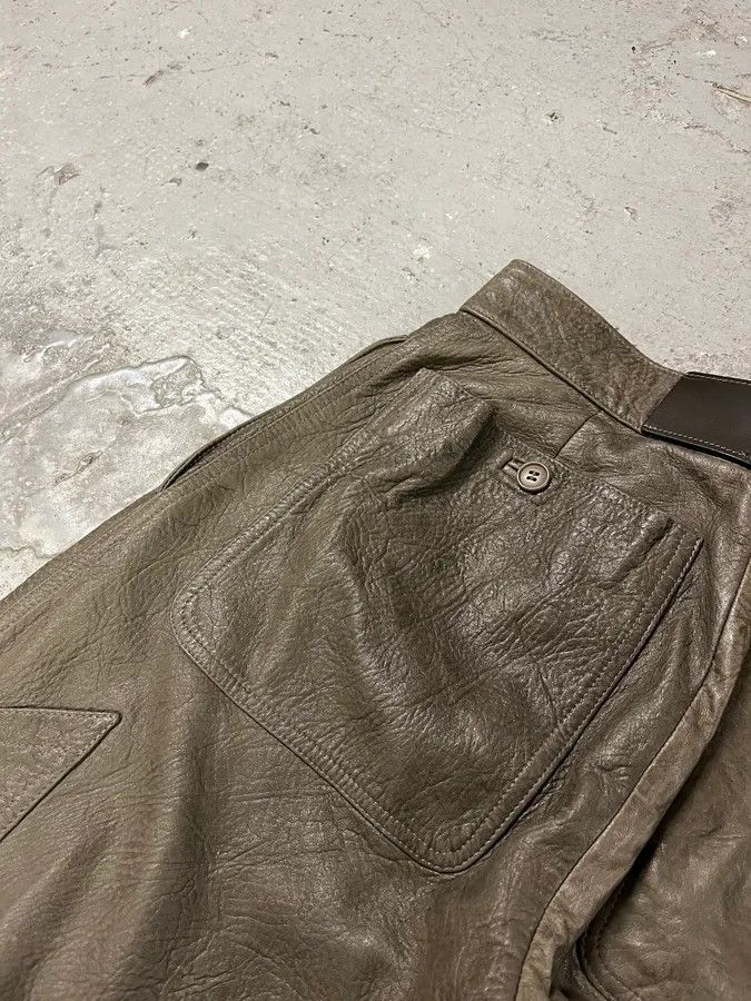 Armani × Vintage AW1986 Giorgio Armani Brown Relaxed Leather Italian Pants Size US 30 / EU 46 - 13 Thumbnail