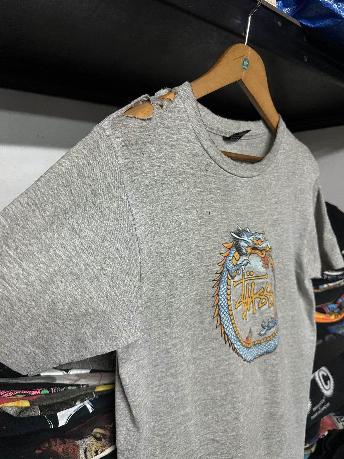 Stussy Vintage 90s Stussy Dragon Skateboard Distressed Tee Size US M / EU 48-50 / 2 - 10 Thumbnail