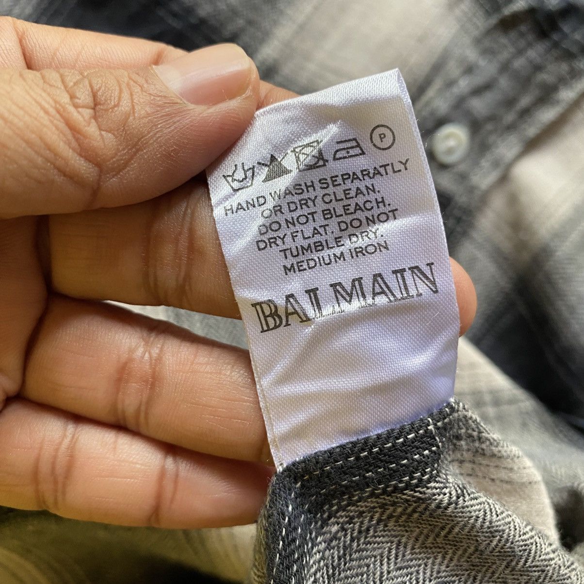 Balmain BALMAIN Gray-Black Plaid Ruffle Sleeve Shirt Size M / US 6-8 / IT 42-44 - 13 Thumbnail