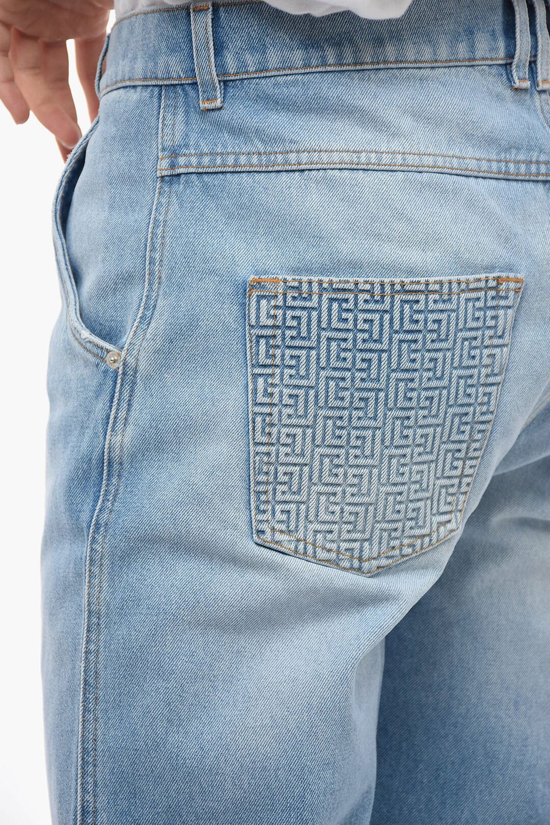 Balmain og1mm0326 Straight-Fit Jeans in Blue Size US 32 / EU 48 - 3 Thumbnail