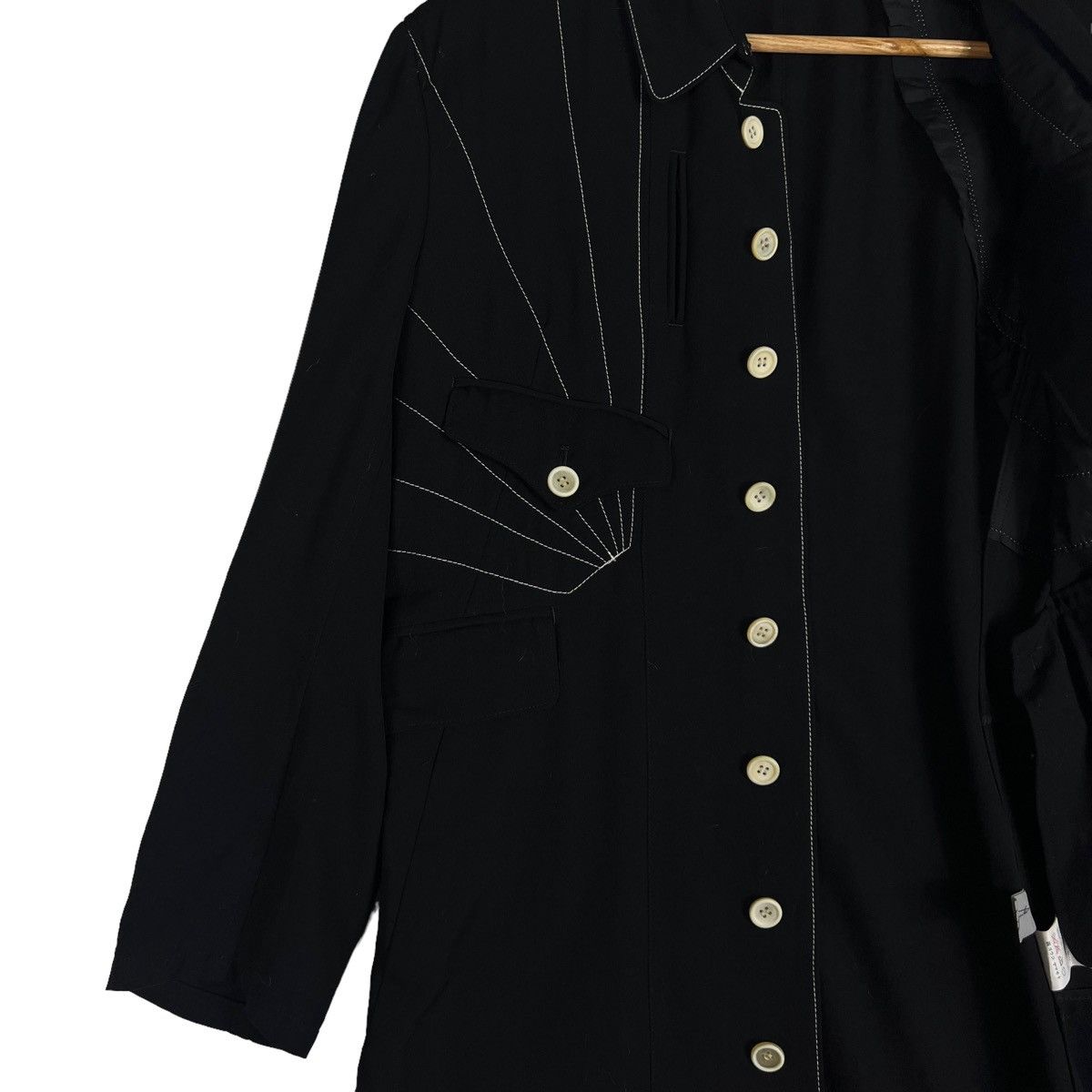 Yohji Yamamoto 🔥SPRING WINTER LONG JACKET WITH SUNRAYS OF JAPAN DESIGN Size S / US 4 / IT 40 - 15 Thumbnail