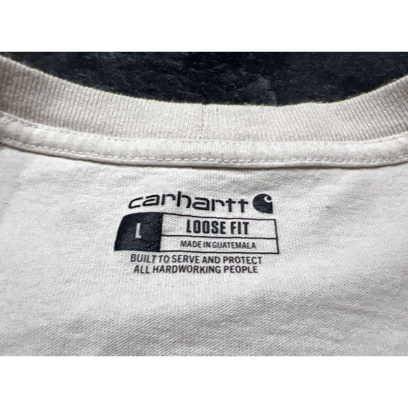 Carhartt Carhartt K87 Shirt Men L Beige Cotton Knit Crew Neck Pockets Outdoor Mens Size US L / EU 52-54 / 3 - 7 Thumbnail