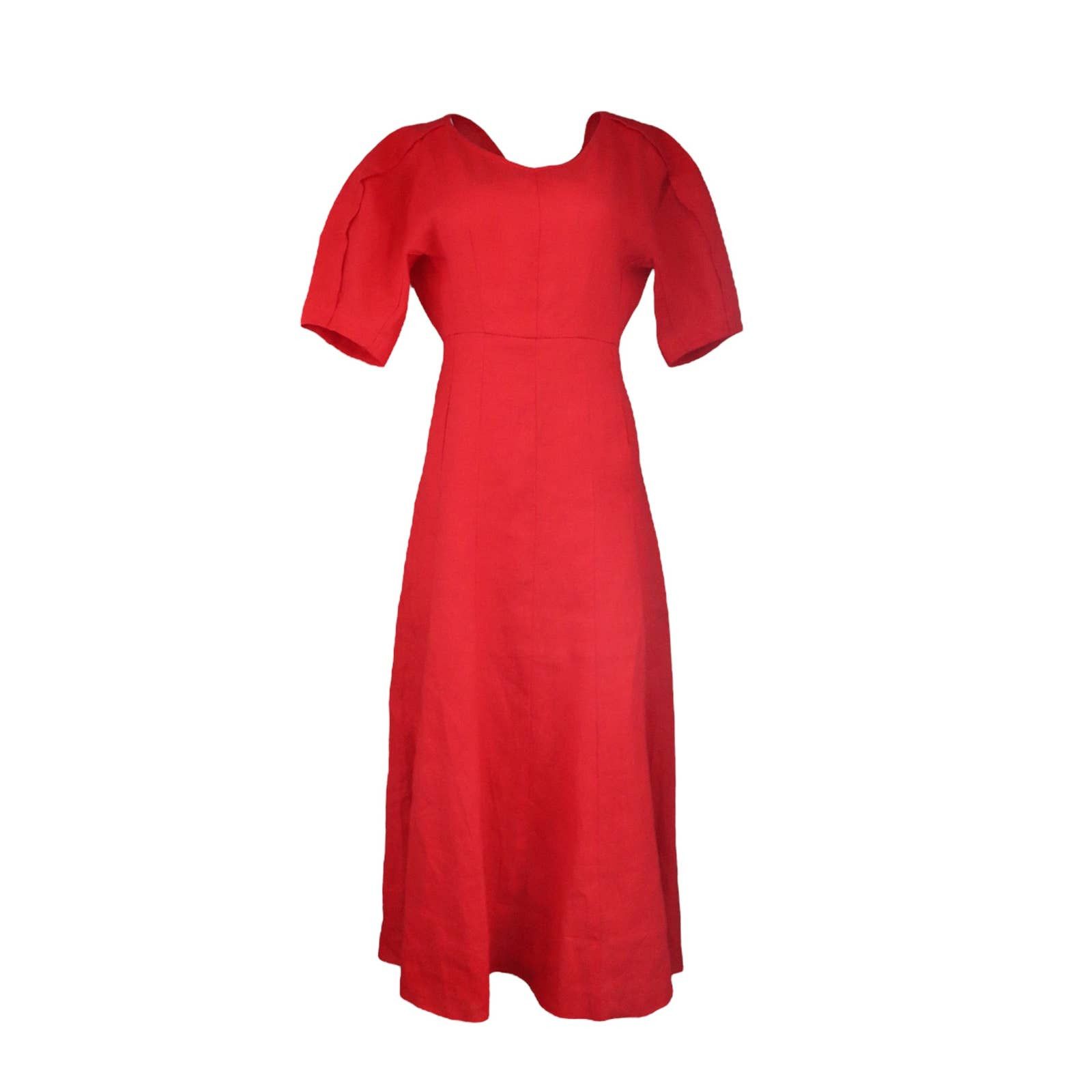 image of A L C A.l.c. Silk Blend Midi Dress Size 2 in Red, Women's