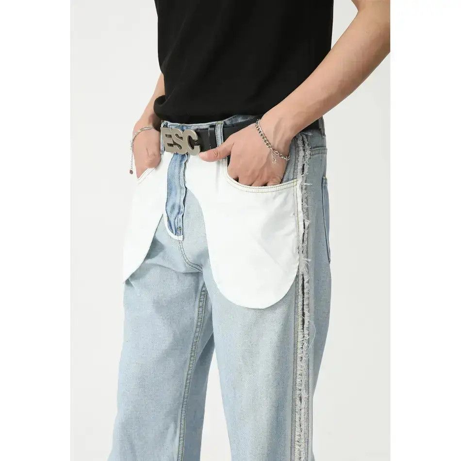 Japanese Brand Retro loose straight pocket reverse jeans Size US 32 / EU 48 - 2 Thumbnail