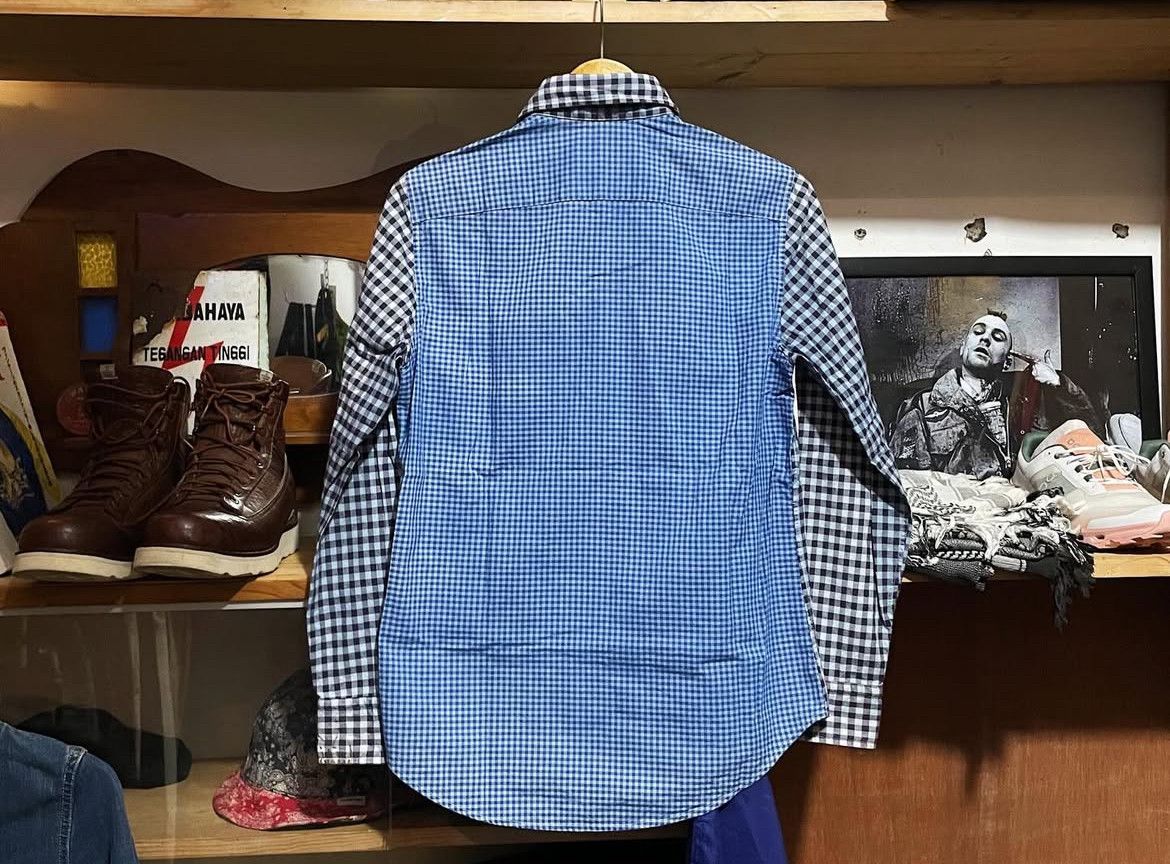 Blue Blue Japan 2000s Blue Blue Japan Shawl Collar Patchwork Checker Shirt Size US M / EU 48-50 / 2 - 3 Thumbnail
