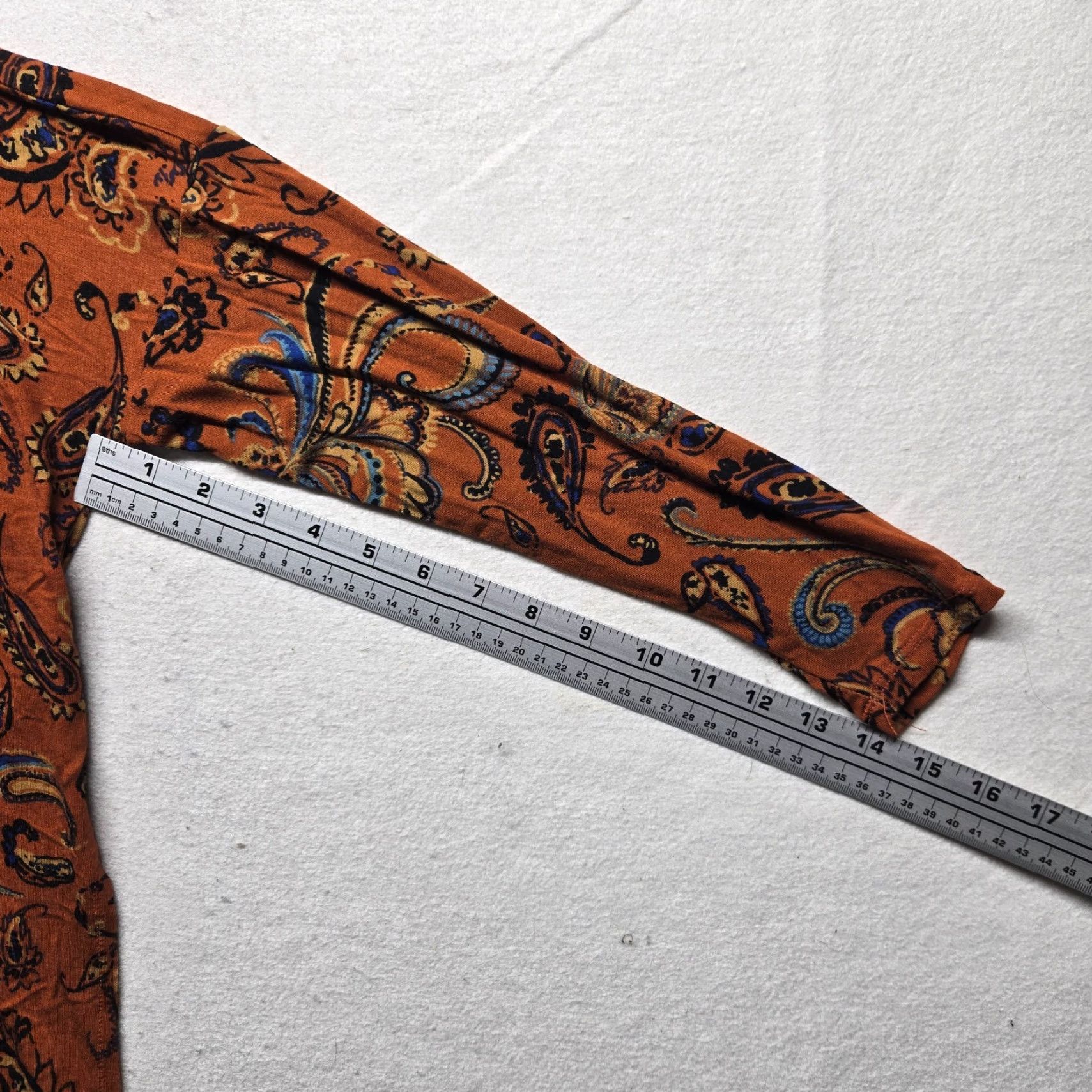 Vintage Maurices Shirt Orange 24/7 Paisley Long Sleeve Women's M Regular Medium Print Paisley Size M / US 6-8 / IT 42-44 - 3 Thumbnail