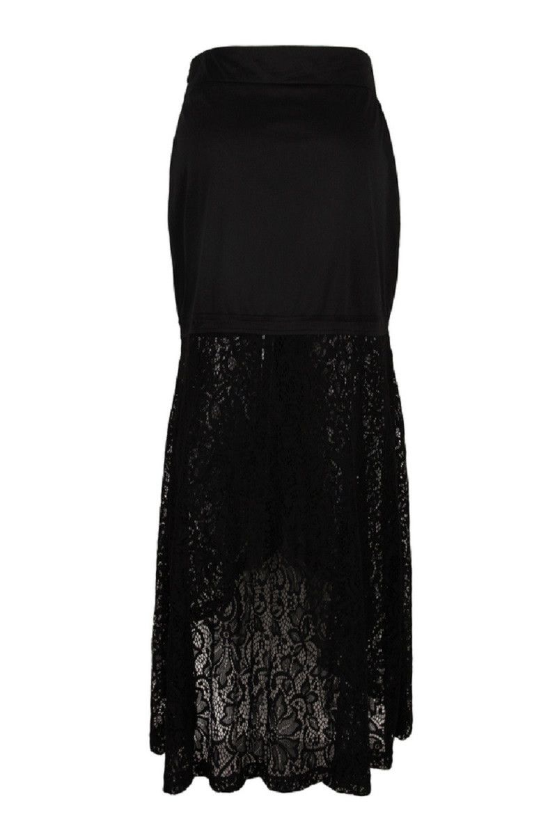 Other Black Skirt Sexy Lace Patchwork Vintage Gothic Party Skirt Size 36" / US 14 / IT 50 - 2 Thumbnail