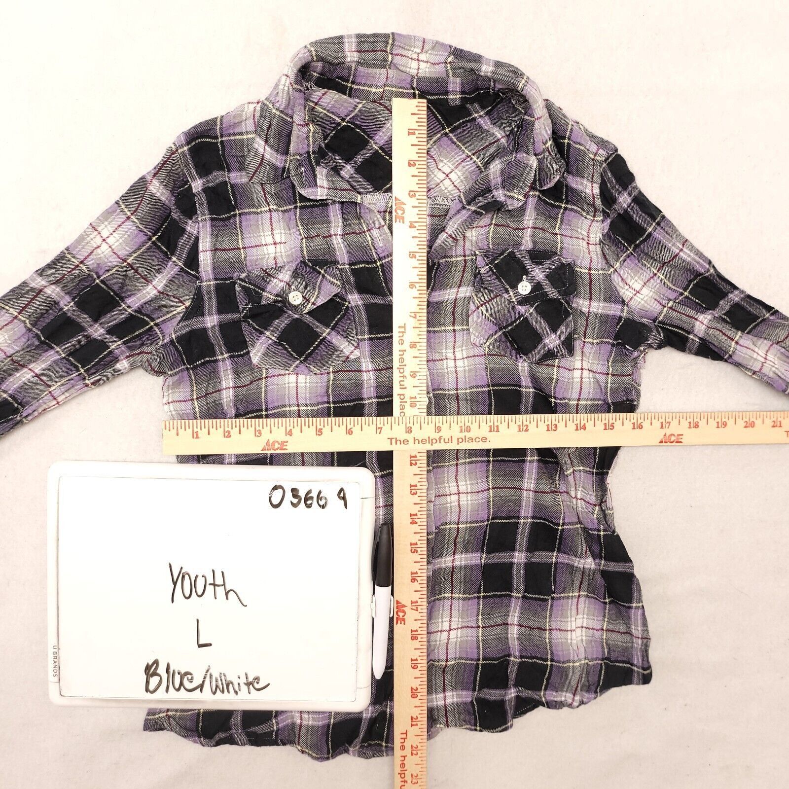 Mossimo Mossimo Tartan Flannel Shirt Boys Size Large L Blue White Size US L / EU 52-54 / 3 - 4 Thumbnail