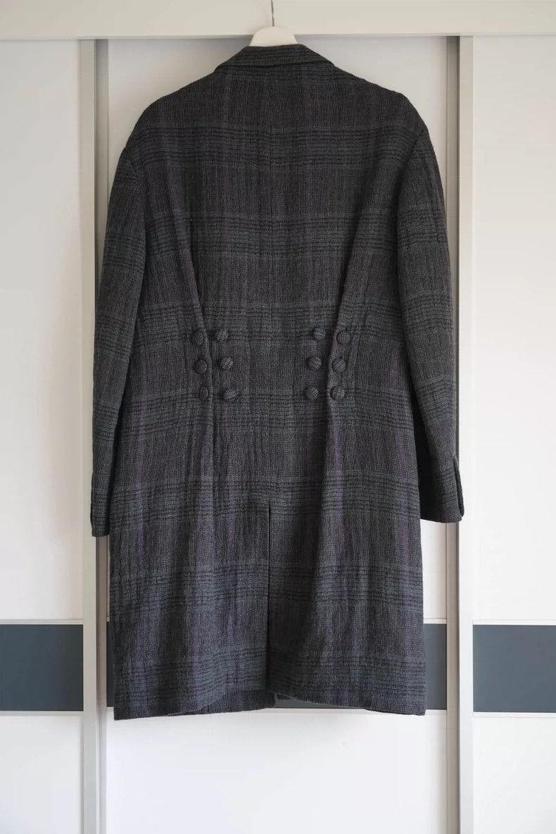 Yohji Yamamoto Yohji Yamamoto Yohji Yamamoto Plaid Long Coat for Men Size US S / EU 44-46 / 1 - 2 Thumbnail