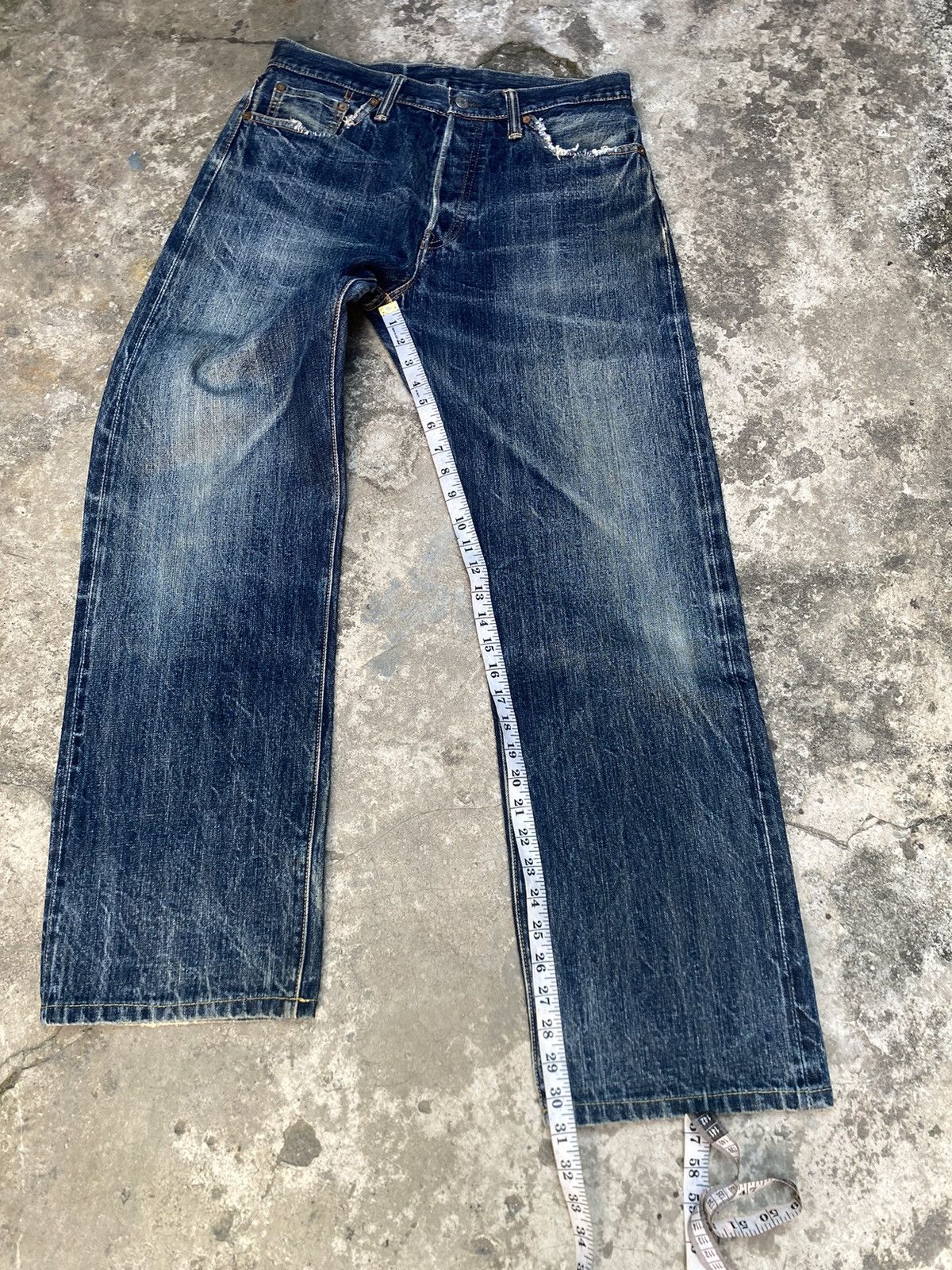RARE Distressed Mom & Pop Motorcycle Garments Selvedge Denim