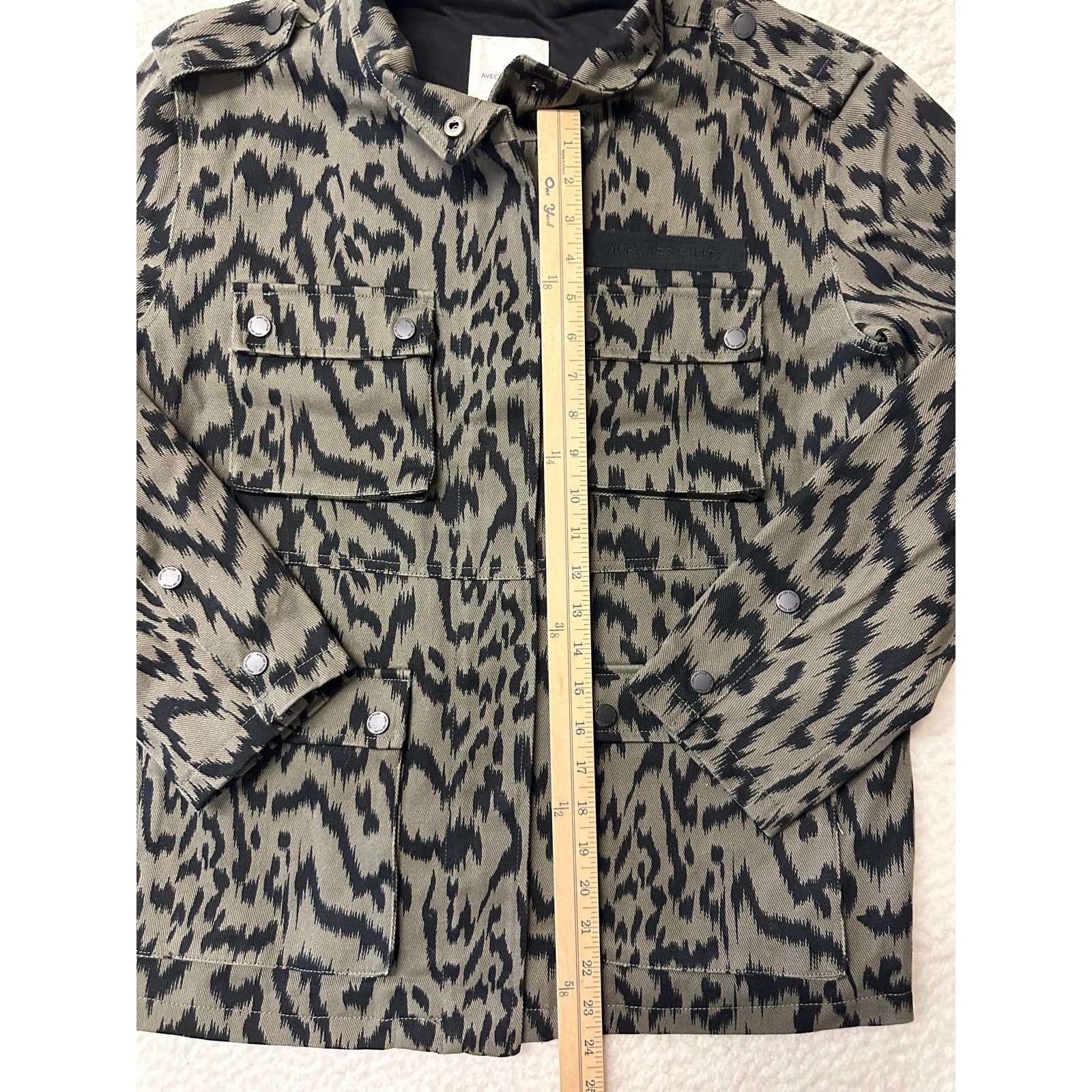 Other Avec Les Filles Cotton Cargo Jacket Medium Olive Zebra Size M / US 6-8 / IT 42-44 - 2 Thumbnail