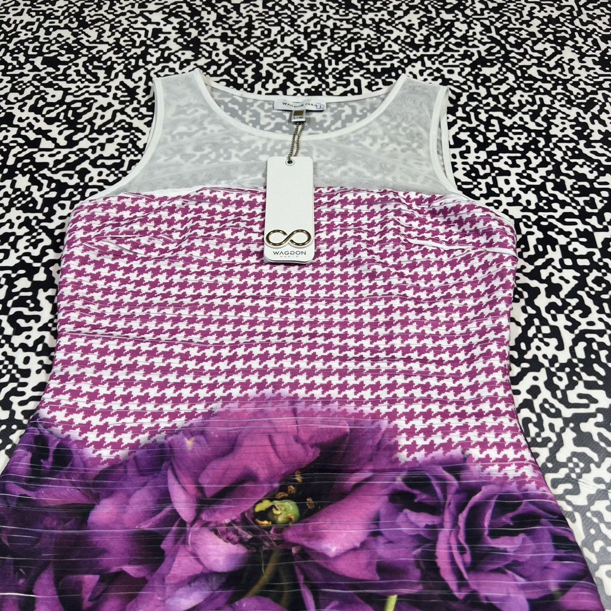 Japanese Brand Vintage Y2K Waggon Paris Floral Retro Luxury Mini Dress Size XS / US 0-2 / IT 36-38 - 7 Thumbnail