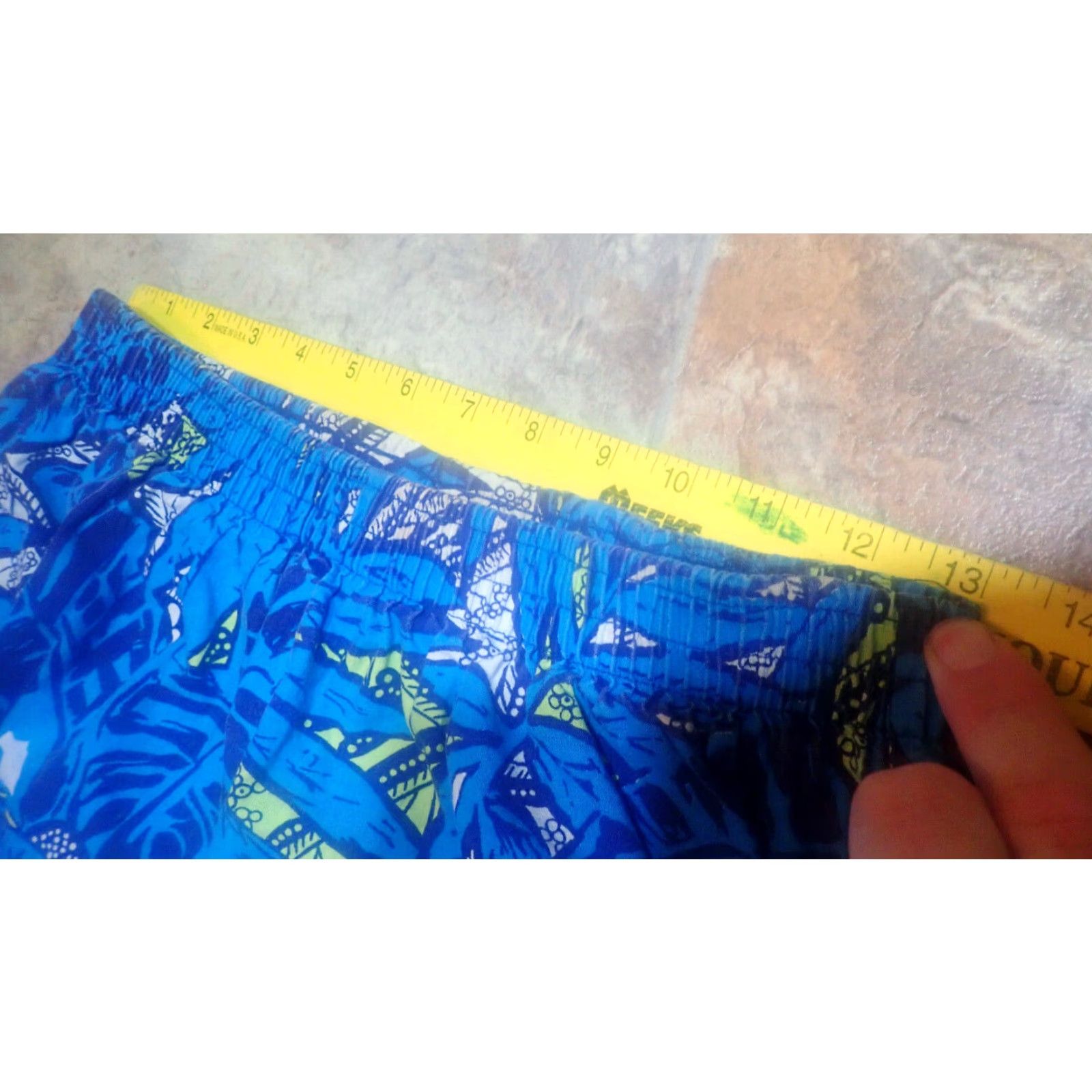 Vintage VINTAGE Sea Drift 80s 90s Tropical Swim Trunks Shorts Mens M Blue Geometric Beach Retro Size US 31 - 4 Thumbnail