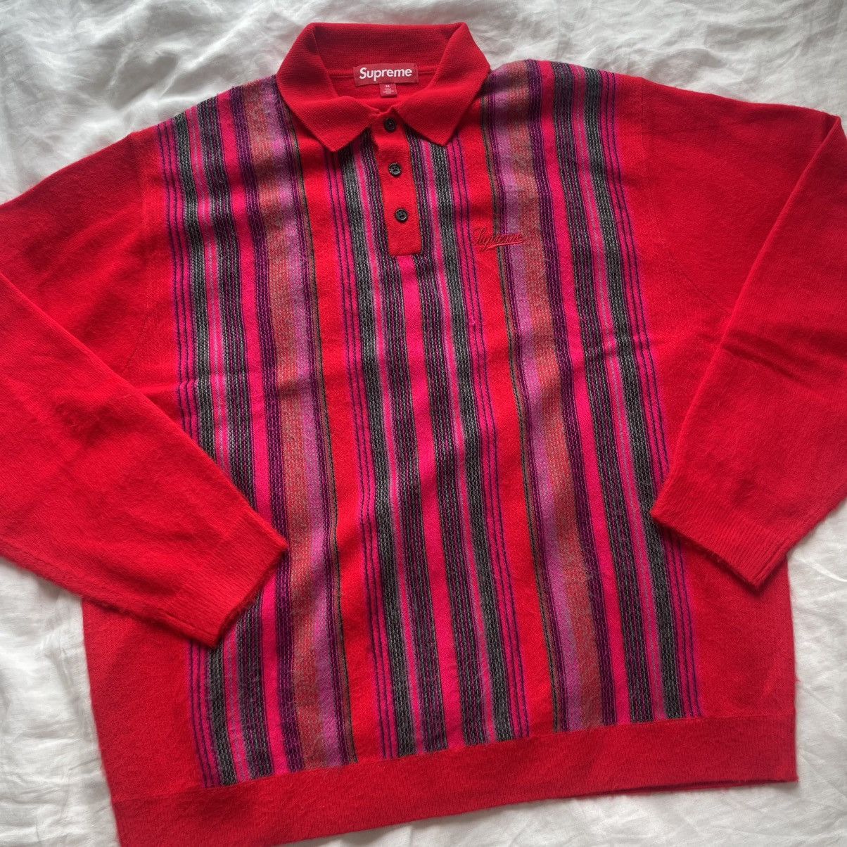 トップス supreme Stripe Velour Polo Stripe Velour Polo - spring/summer 2021 - Supreme