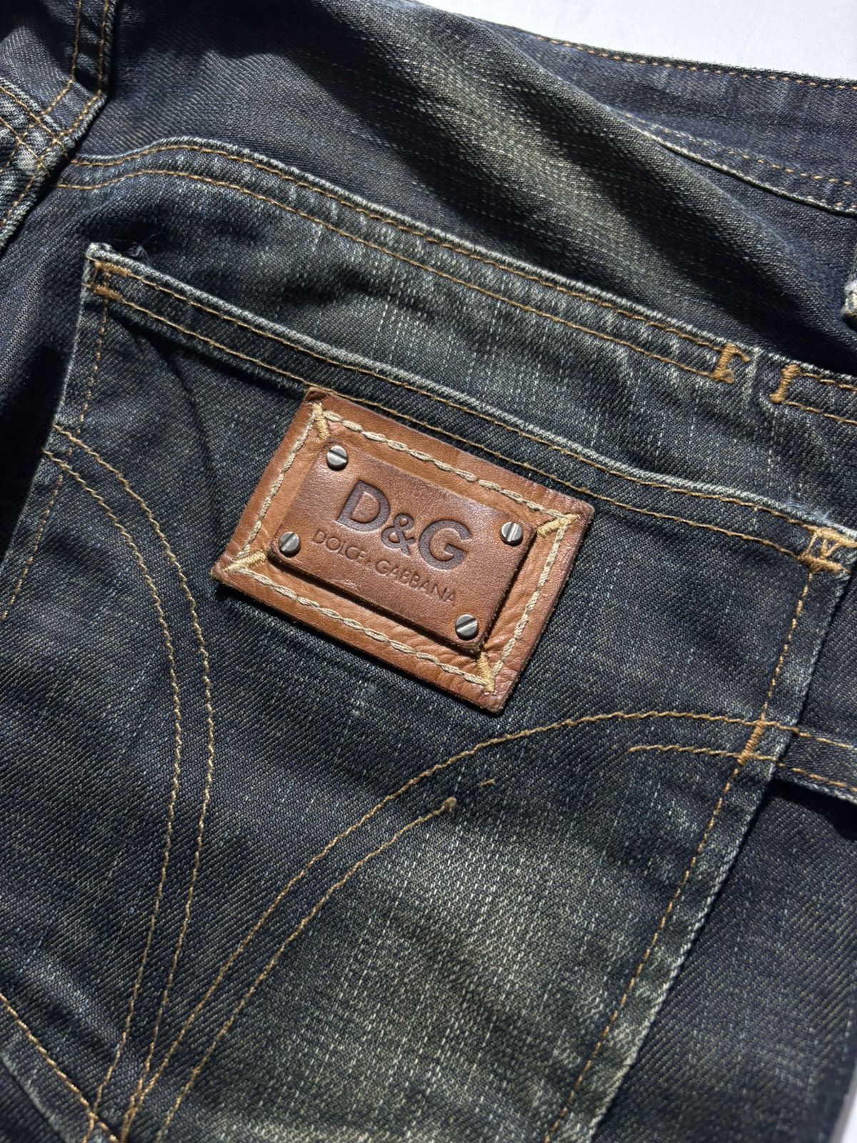 Dolce & Gabbana 00’s DOLCE & GABBANA MUD WASH DENIM JEANS Size US 33 - 5 Thumbnail