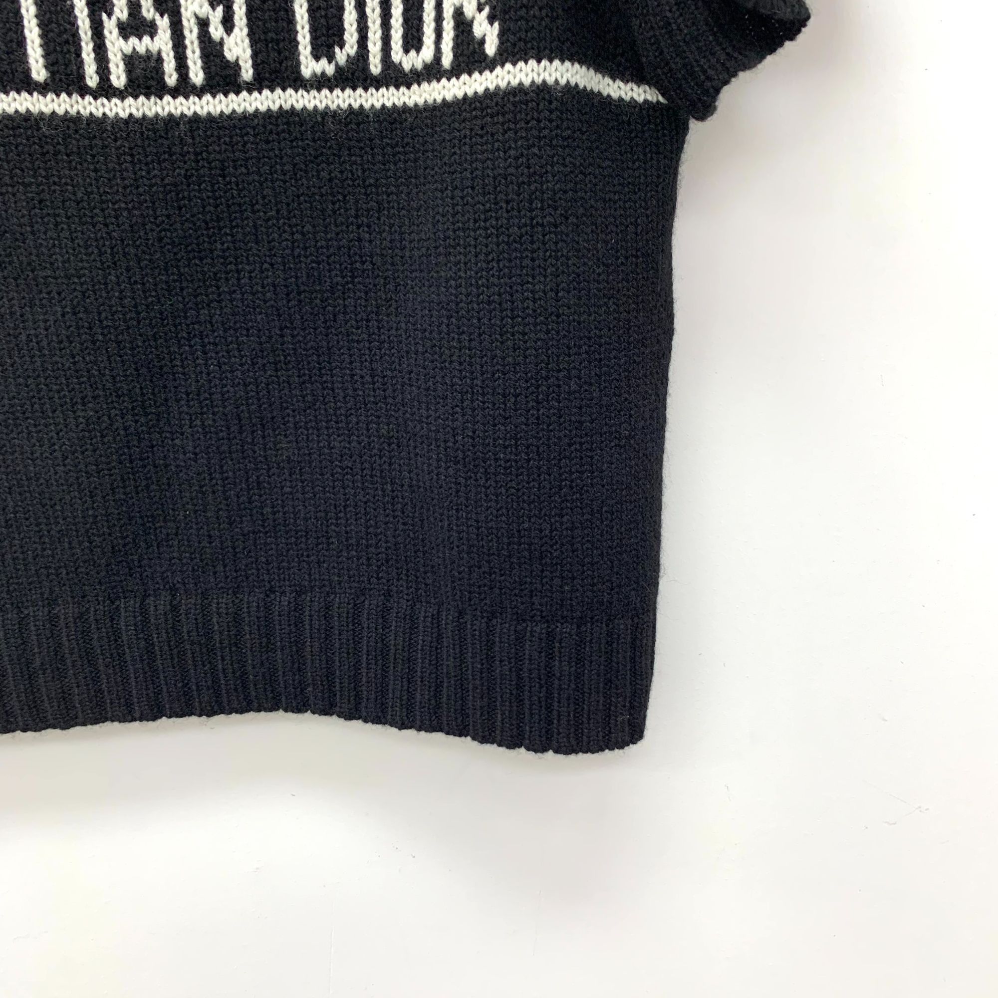 Dior Christian Dior Black Cashmere Ruffled Short-Sleeve Sweater 3 Size XS / US 0-2 / IT 36-38 - 6 Thumbnail