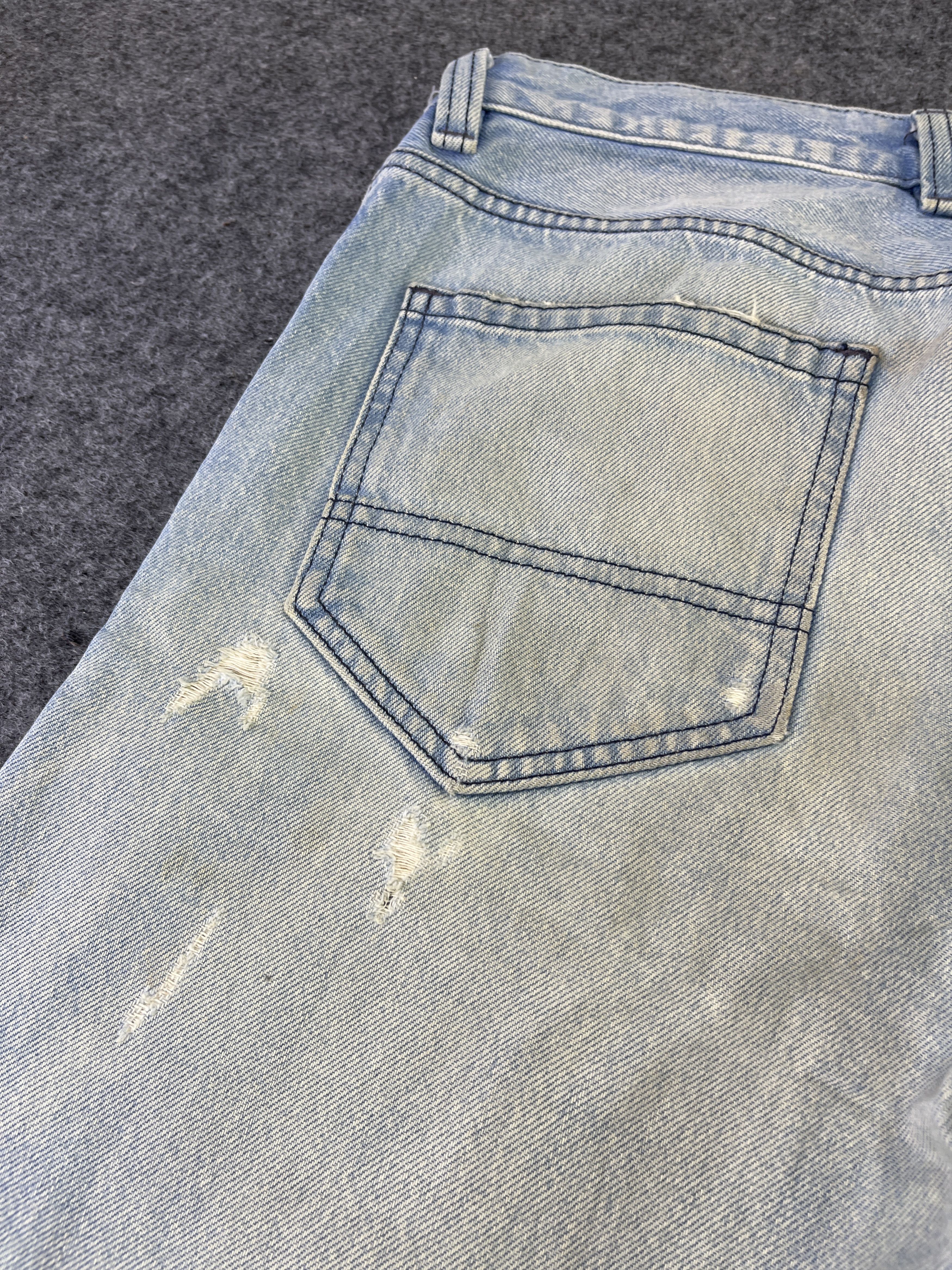 Japanese Brand NO ID Distressed Jeans Red Line Denim - J835 Size 32" / US 10 / IT 46 - 17 Thumbnail