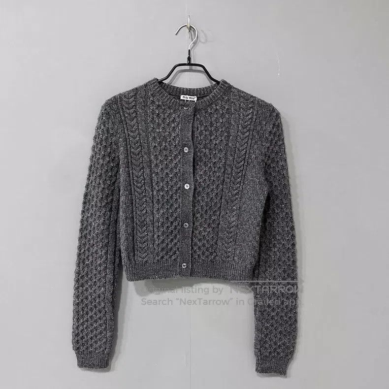 Miu Miu Miu Miu 38 Dark gray wool cardigan coat Size M / US 6-8 / IT 42-44 - 1 Thumbnail