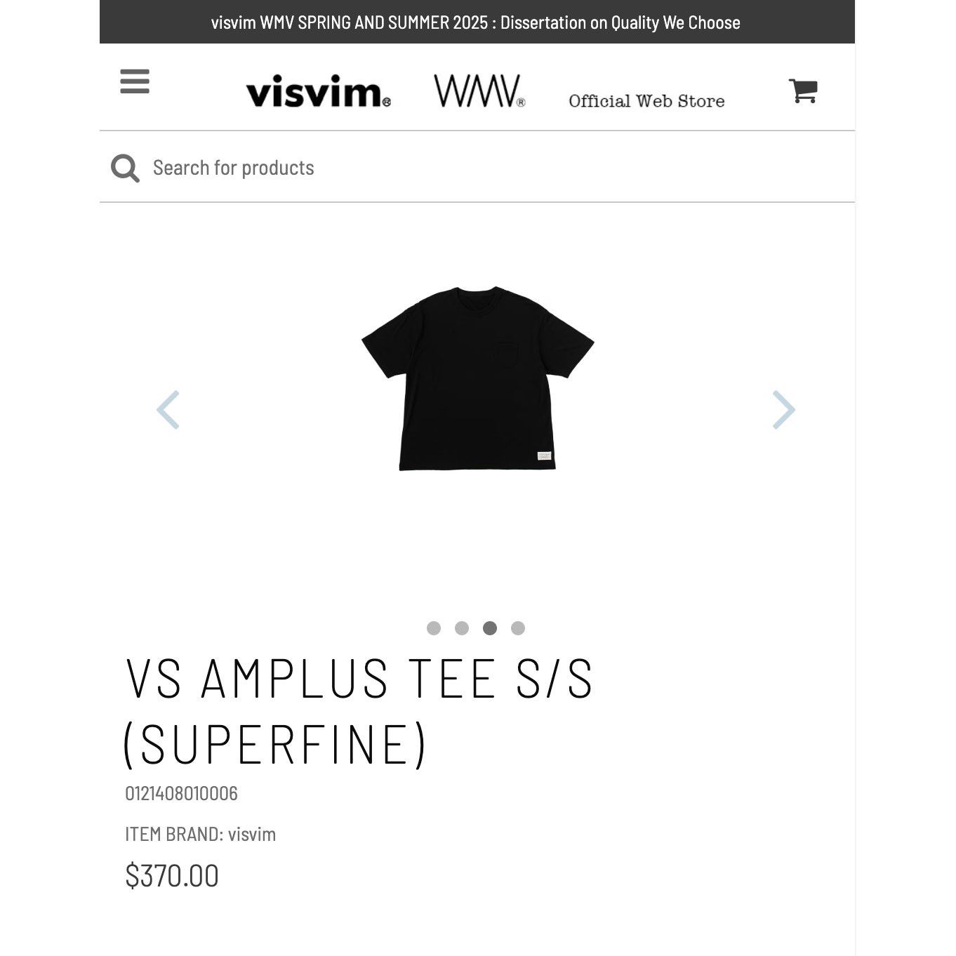 Visvim Visvim Sport AMPLUS TEE S/S (SUPERFINE) - Navy - Size 2 Size US M / EU 48-50 / 2 - 7 Thumbnail