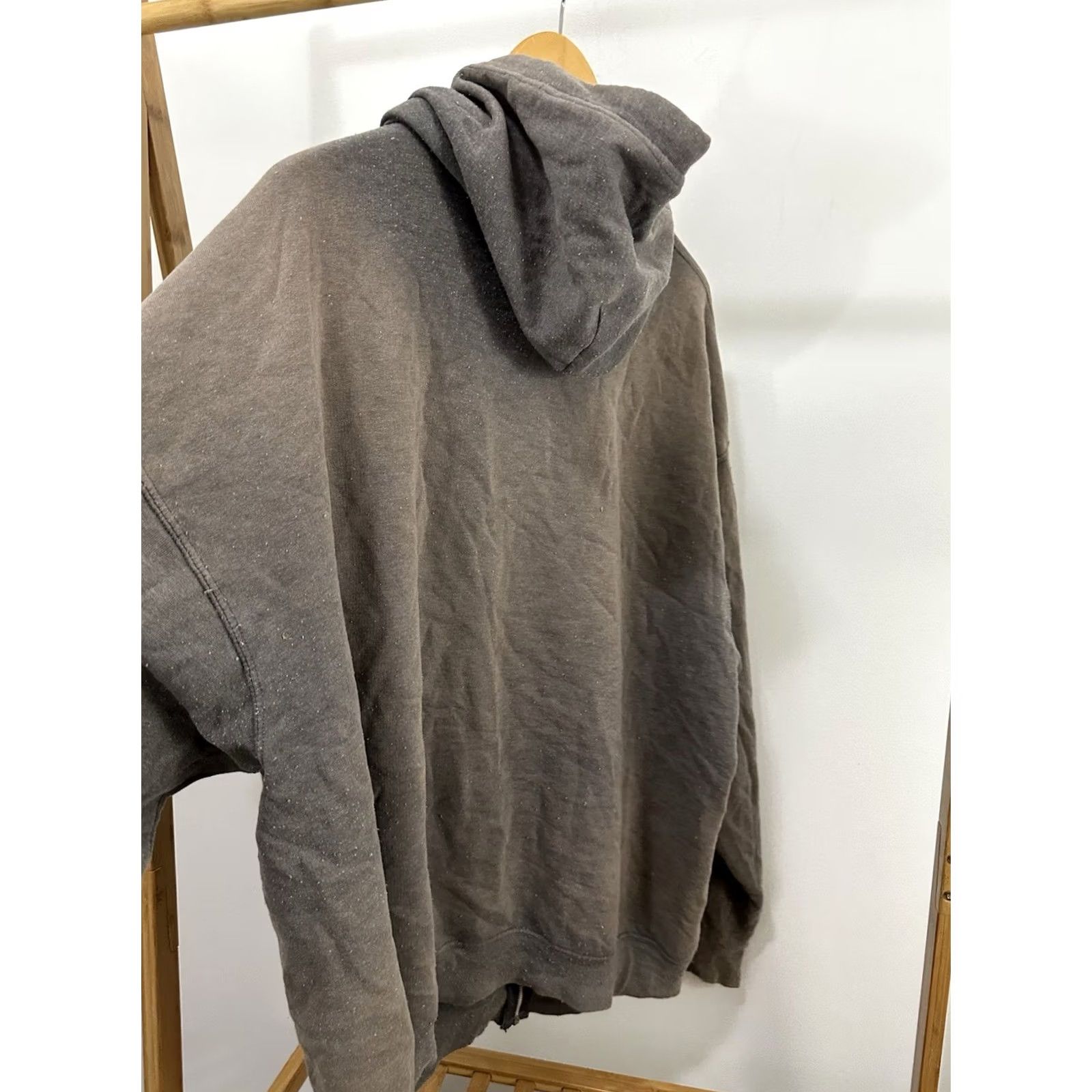 Fruit Of The Loom VTG Gradient Sun Faded Worn WIP Thrashed Distressed Grunge Zip Hoodie 2XL Men Gray Full Zip WIP Workwear Thrash Mens Hoodie Size US XXL / EU 58 / 5 - 4 Thumbnail