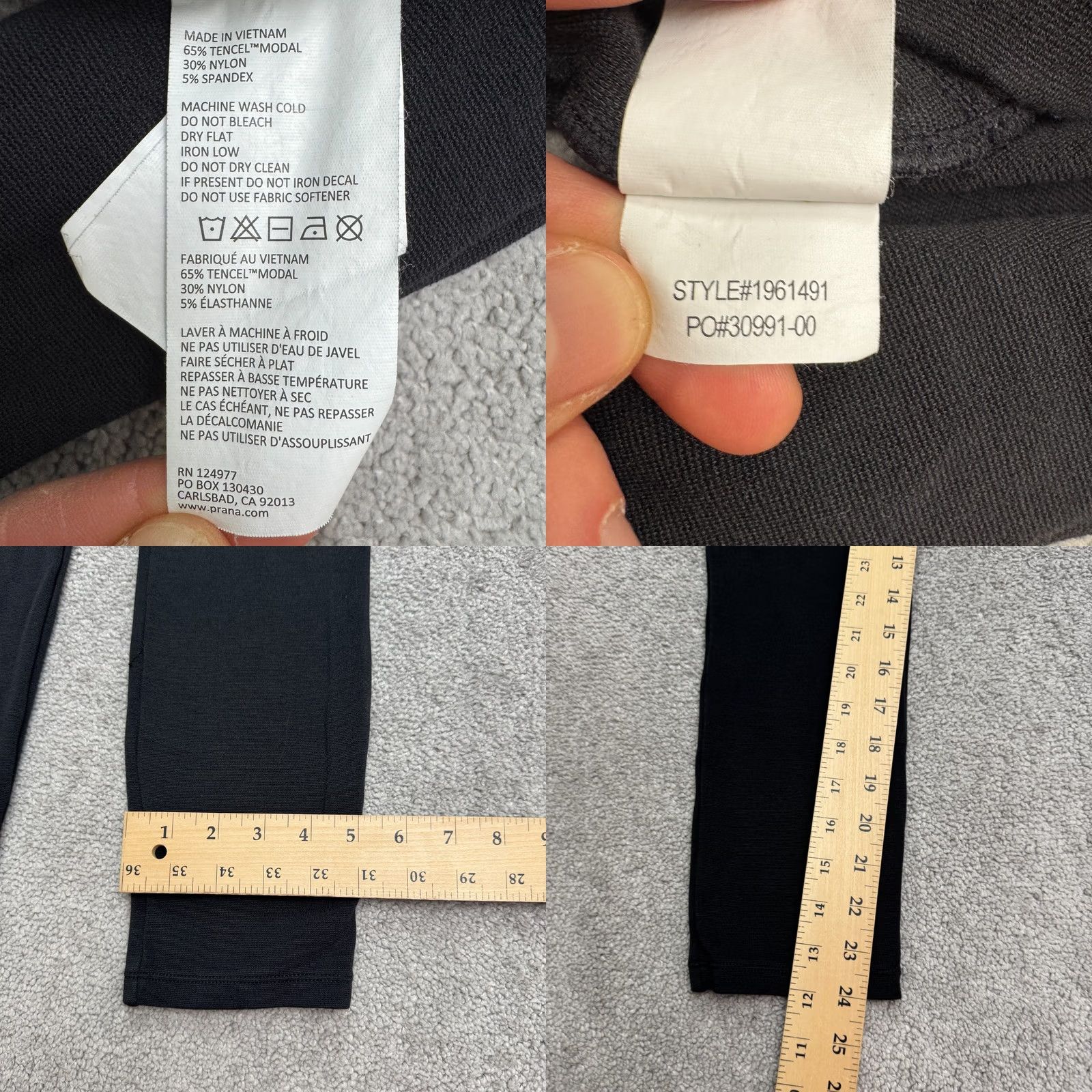 Prana Prana Monte Baldo Leggings Pants Womens Medium Black Stretch Pockets Slim Fit Active Sports Athleisure Modern Drawstring? Size 32" / US 10 / IT 46 - 8 Thumbnail