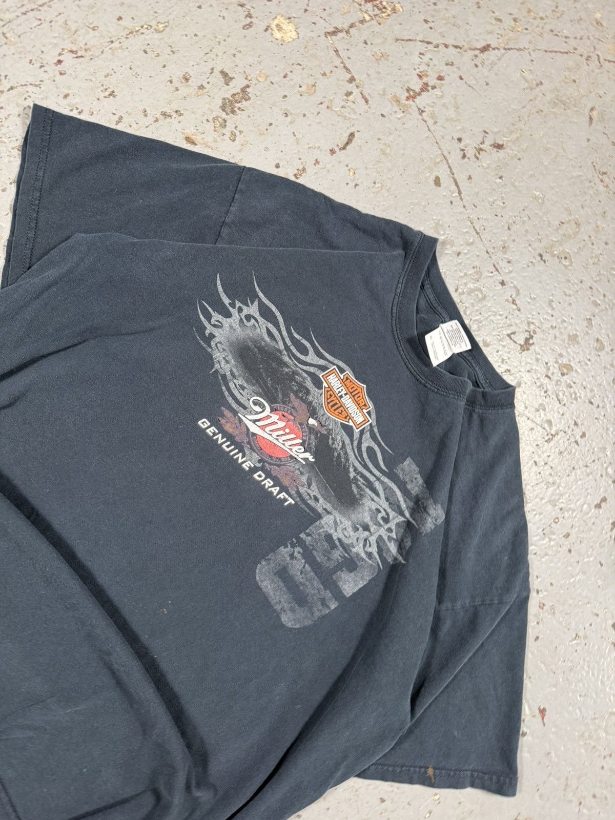 Harley Davidson Vintage Harley Davidson Distressed Miller Tee Size US XL / EU 56 / 4 - 2 Thumbnail
