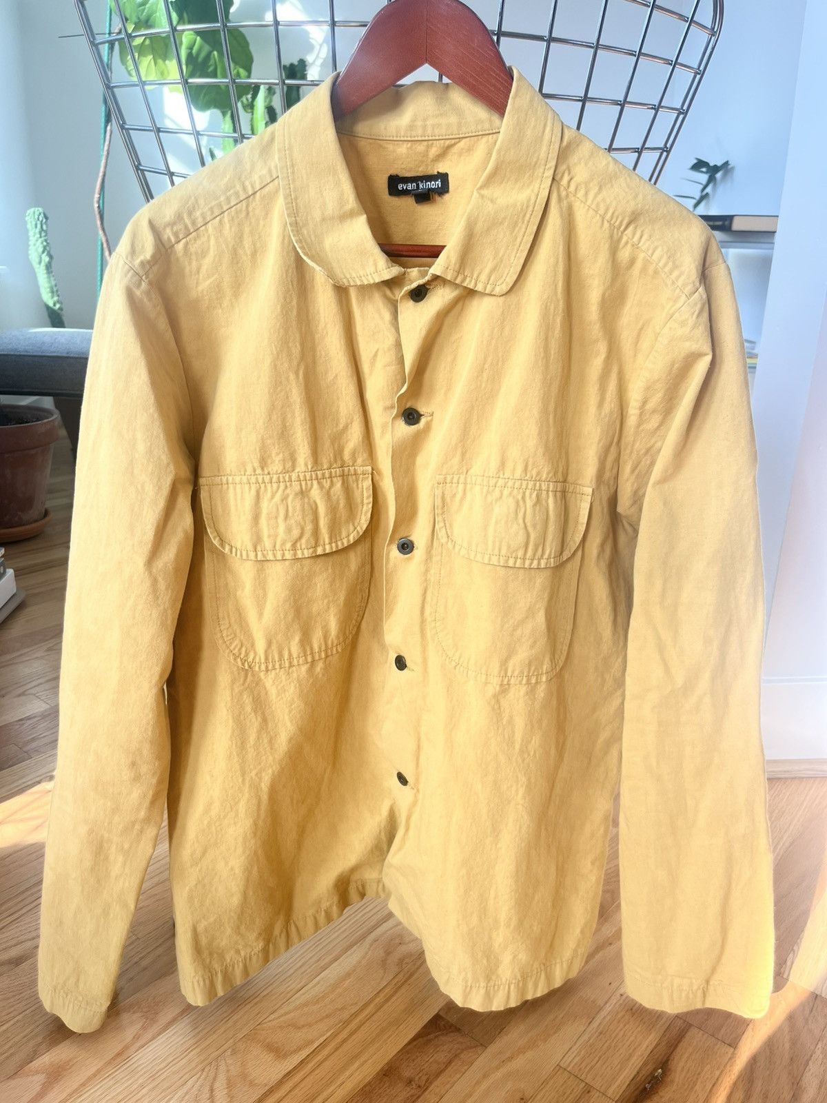Evan Kinori Field Shirt Large Mustard Yellow Made in USA