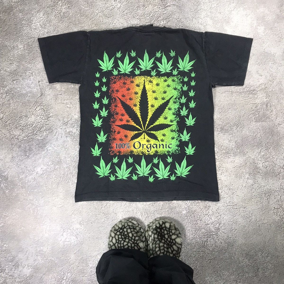 Vintage Vintage Y2K Cannabis Leaf Graphic Tee Rave Streetwear Slim S Size US S / EU 44-46 / 1 - 4 Thumbnail
