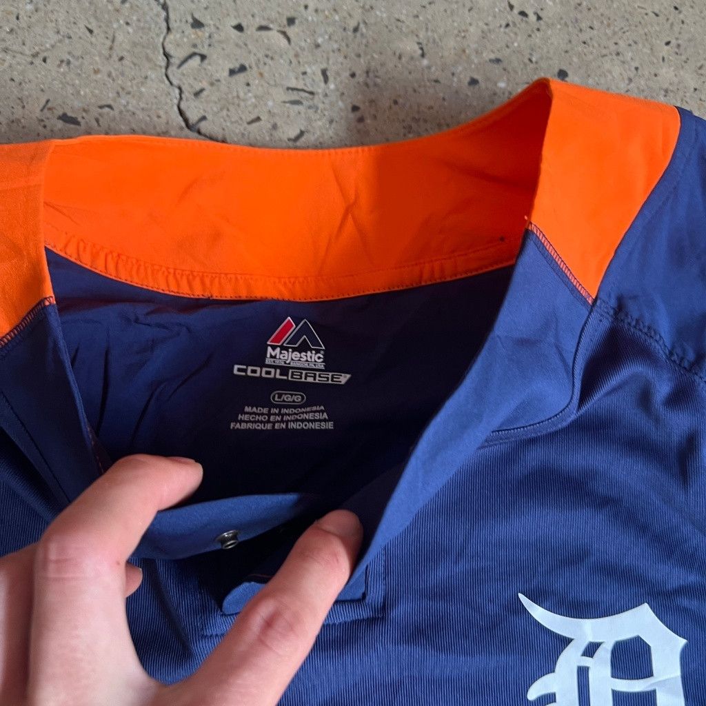 Other Majestic Navy Blue Baseball Jersey with Orange Collar Size US L / EU 52-54 / 3 - 2 Thumbnail