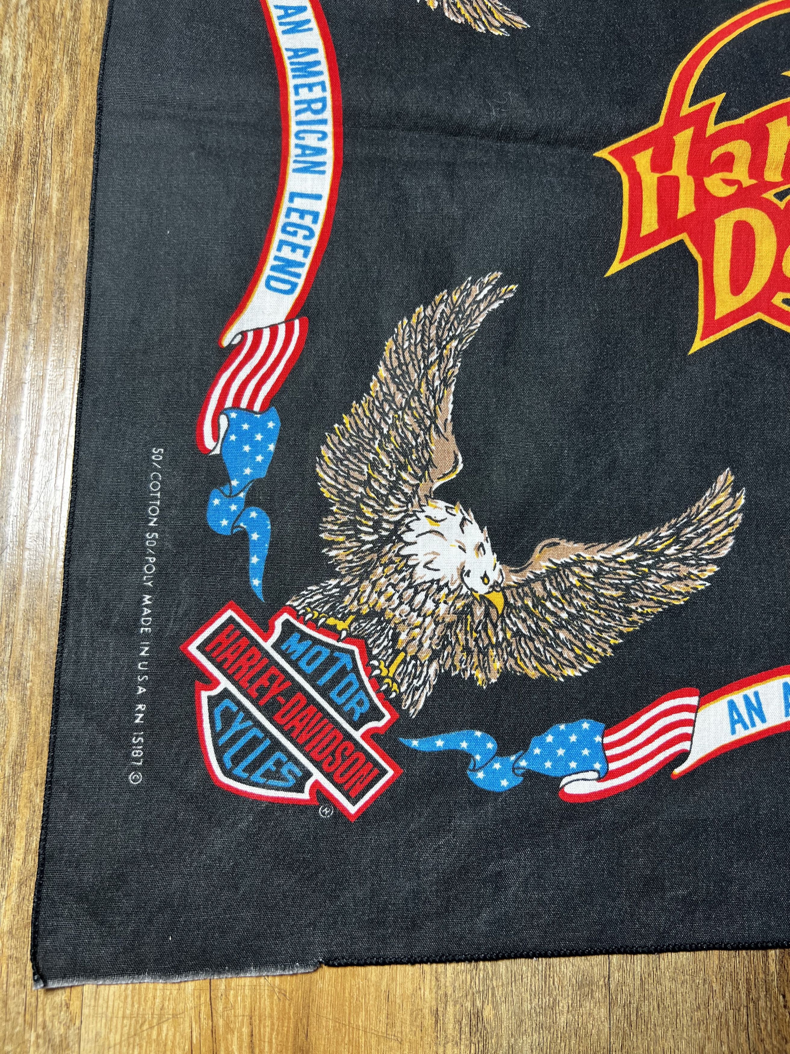 Harley Davidson × Vintage Vintage 1980's Official Harley Davidson USA Eagle Bandana Size ONE SIZE - 3 Thumbnail