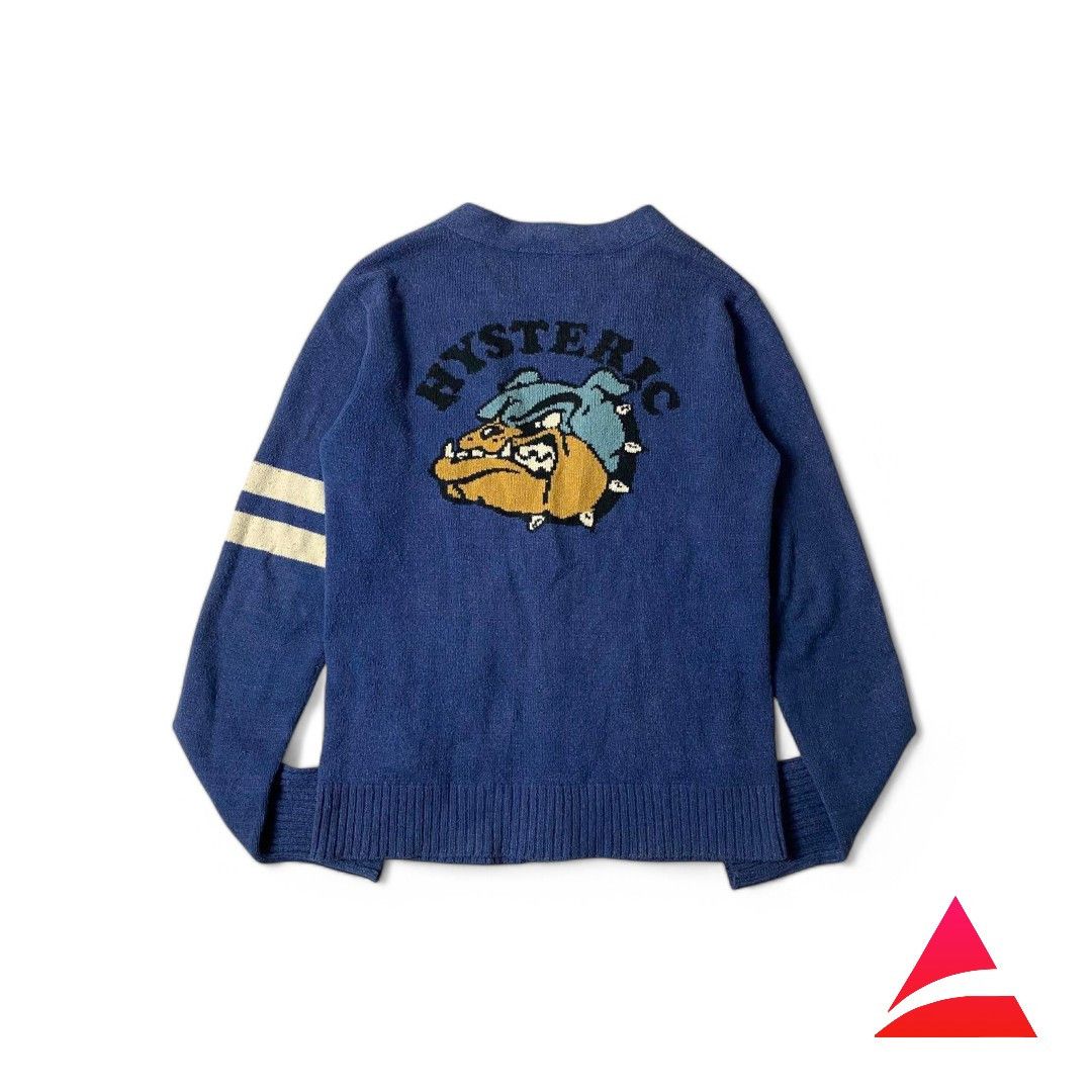 Hysteric Glamour Hysteric Glamour - M Blue Knit Cardigan Sweater Backprint Size US M / EU 48-50 / 2 - 1 Thumbnail