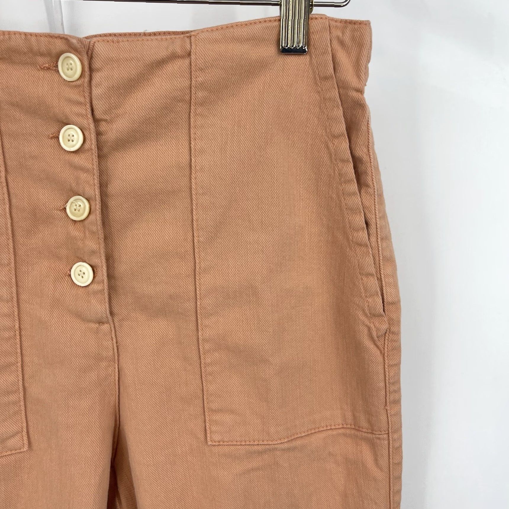 Vintage Rita Row Pants Womens Small High Rise Cropped Pocket Button Pink Peach Vintage: No? Size 28" / US 6 / IT 42 - 7 Thumbnail
