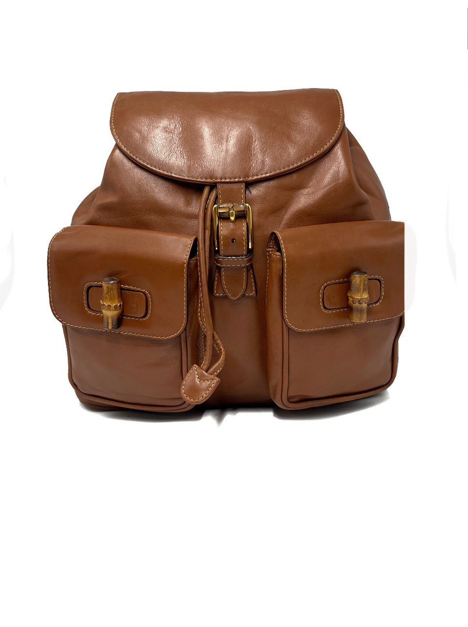 Gucci Authentic Gucci Bamboo Leather Backpack Size ONE SIZE - 1 Thumbnail