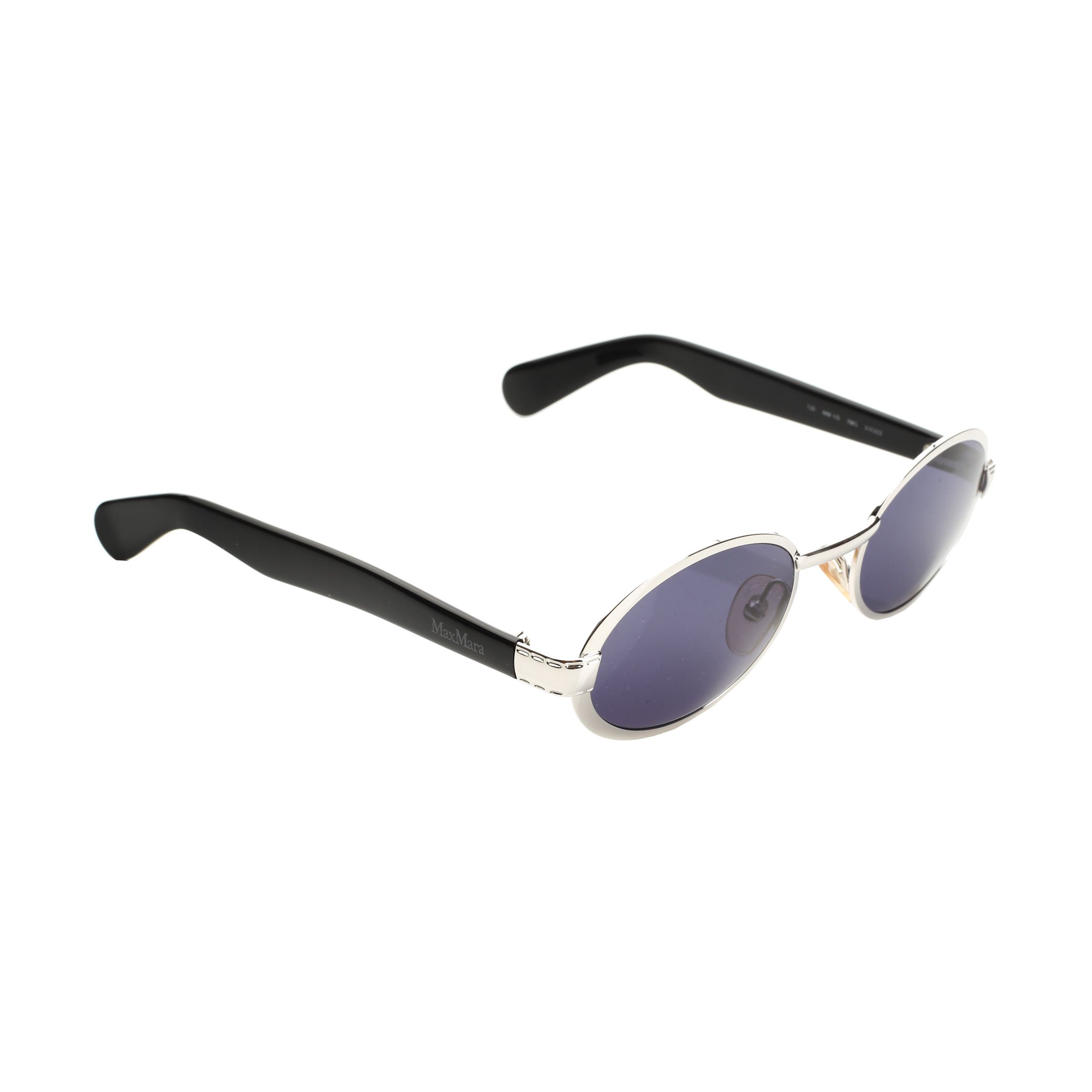 Max Mara Max Mara 90's Silver & Black Oval Frame Sunglasses Size ONE SIZE - 4 Thumbnail