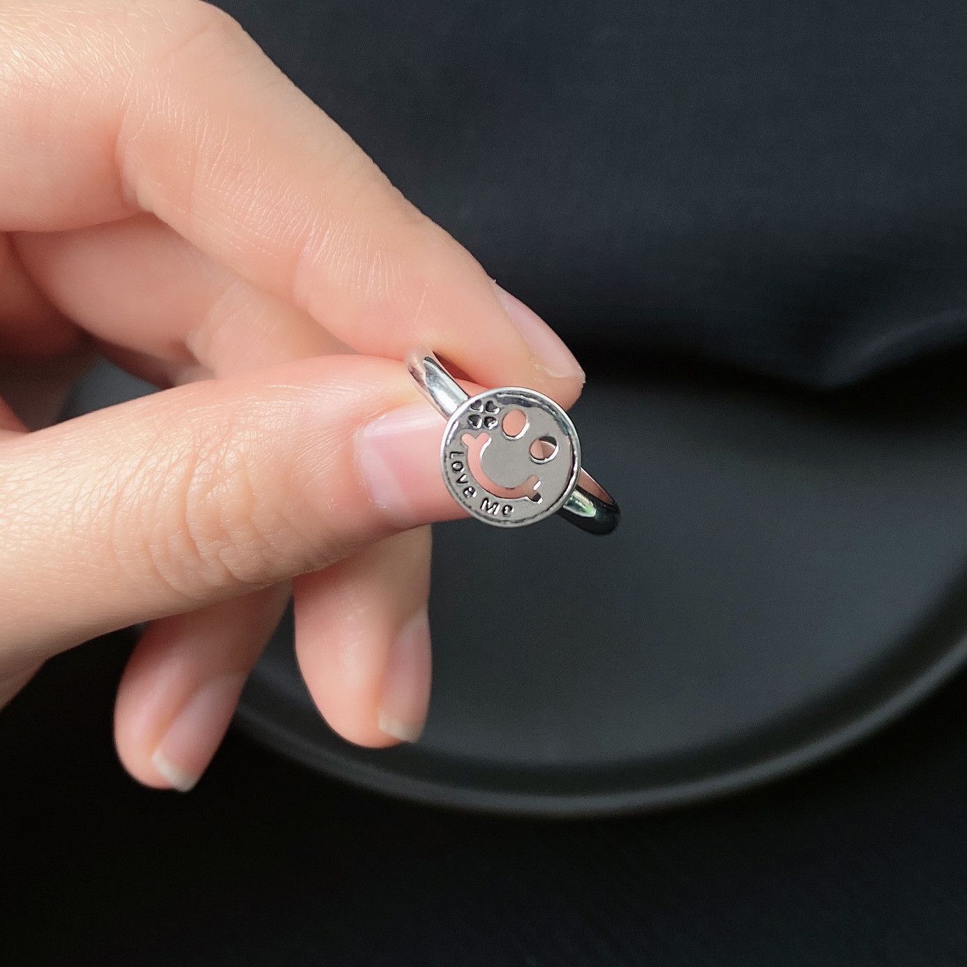 Jewelry Smile Vibe Jewelry Rings Open Size Chrome Ring (Size 7-13) Size ONE SIZE - 6 Thumbnail