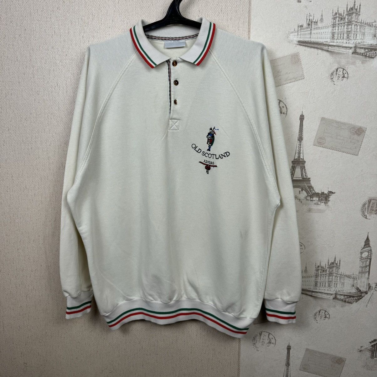 Adidas Vintage Adidas Old Scotland Sweartshirt Sz L Beige Mens Size US L / EU 52-54 / 3 - 7 Thumbnail
