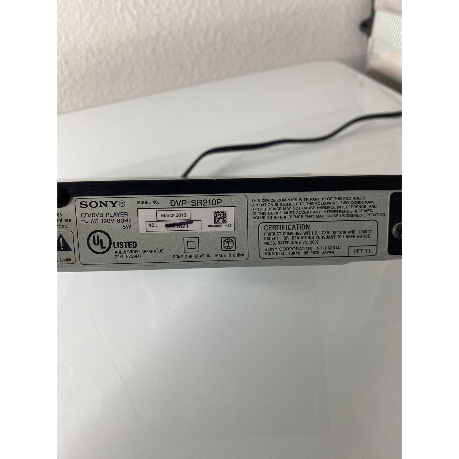 Sony Sony DVP-SR210P DVD Player.Tested. No Remote Size ONE SIZE - 3 Thumbnail