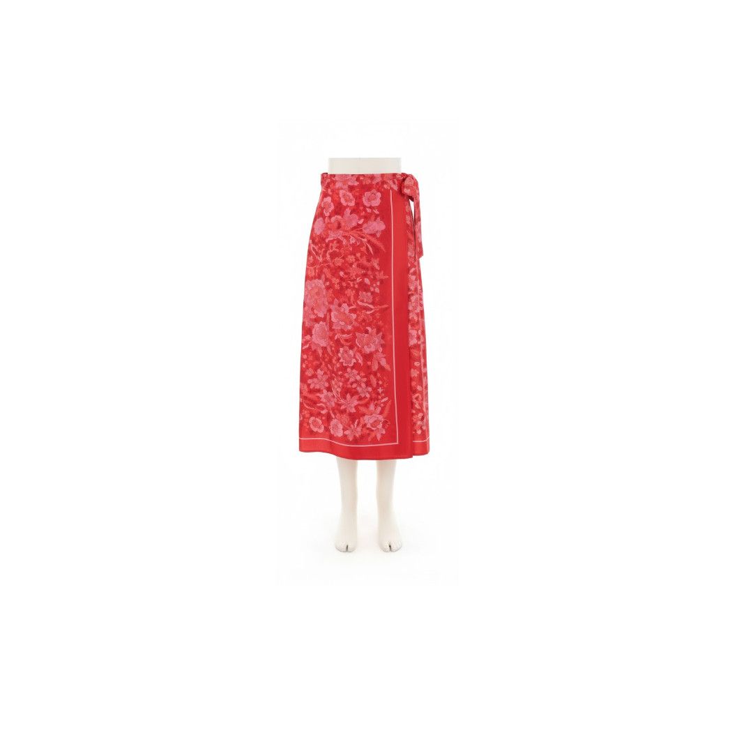Gucci oc11z1125 Skirt Flora On Twill Prt in Red Size 34" / US 12 / IT 48 - 1 Thumbnail